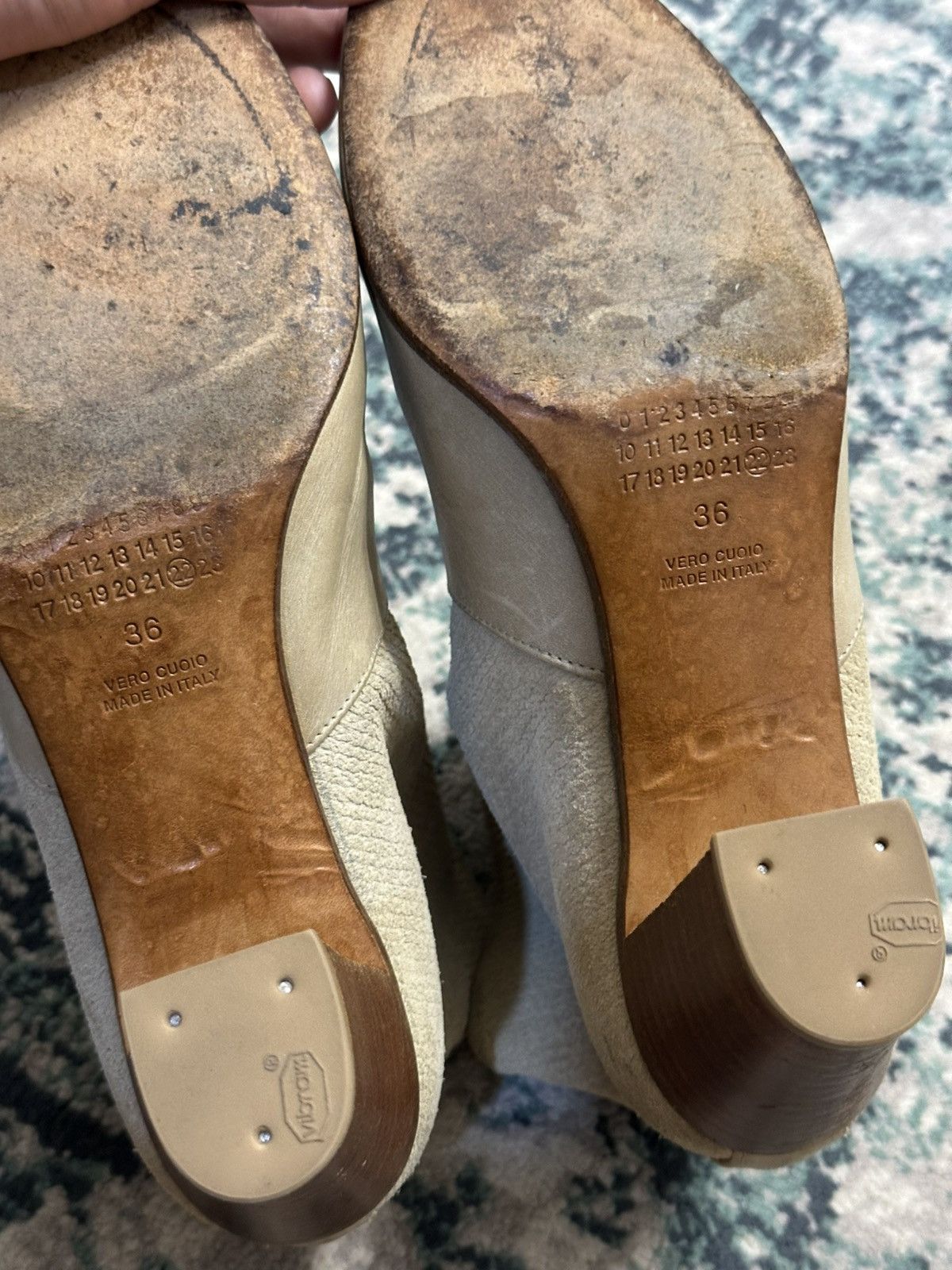 Maison Margiela Maison Martin Margiela Beige Leather and Suede Ankle Boots Size US 6 / IT 36 - 3 Thumbnail