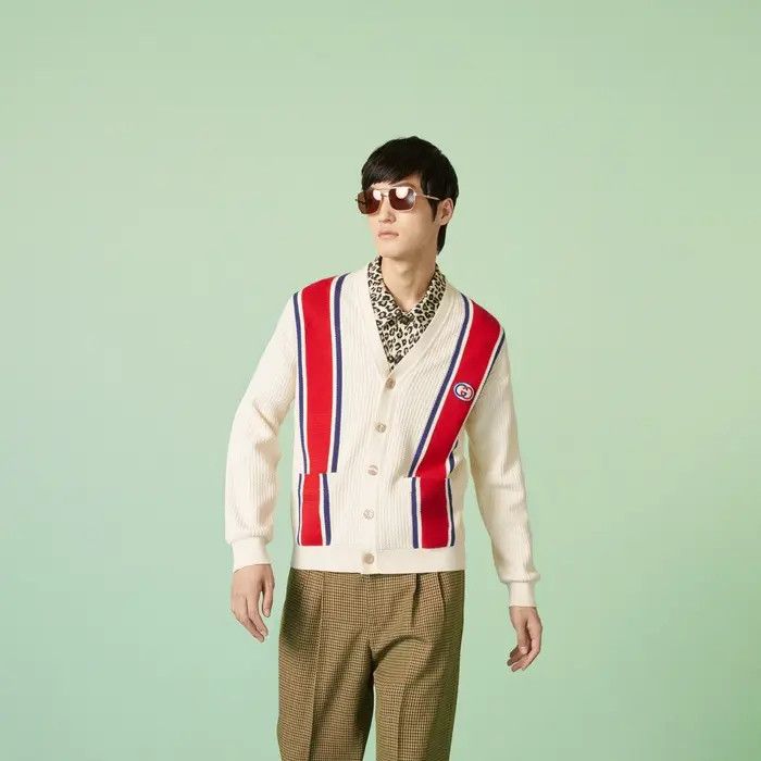 Gucci o1loc1c0226 739962 Knit Cotton Cardigan With Patch Size US XS / EU 42 / 0 - 5 Thumbnail