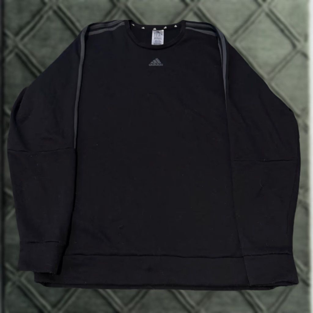 Adidas Adidas Sportswear Sweatshirt Center Logo Black Grey Adult XL Men Size US XL / EU 56 / 4 - 1 Thumbnail