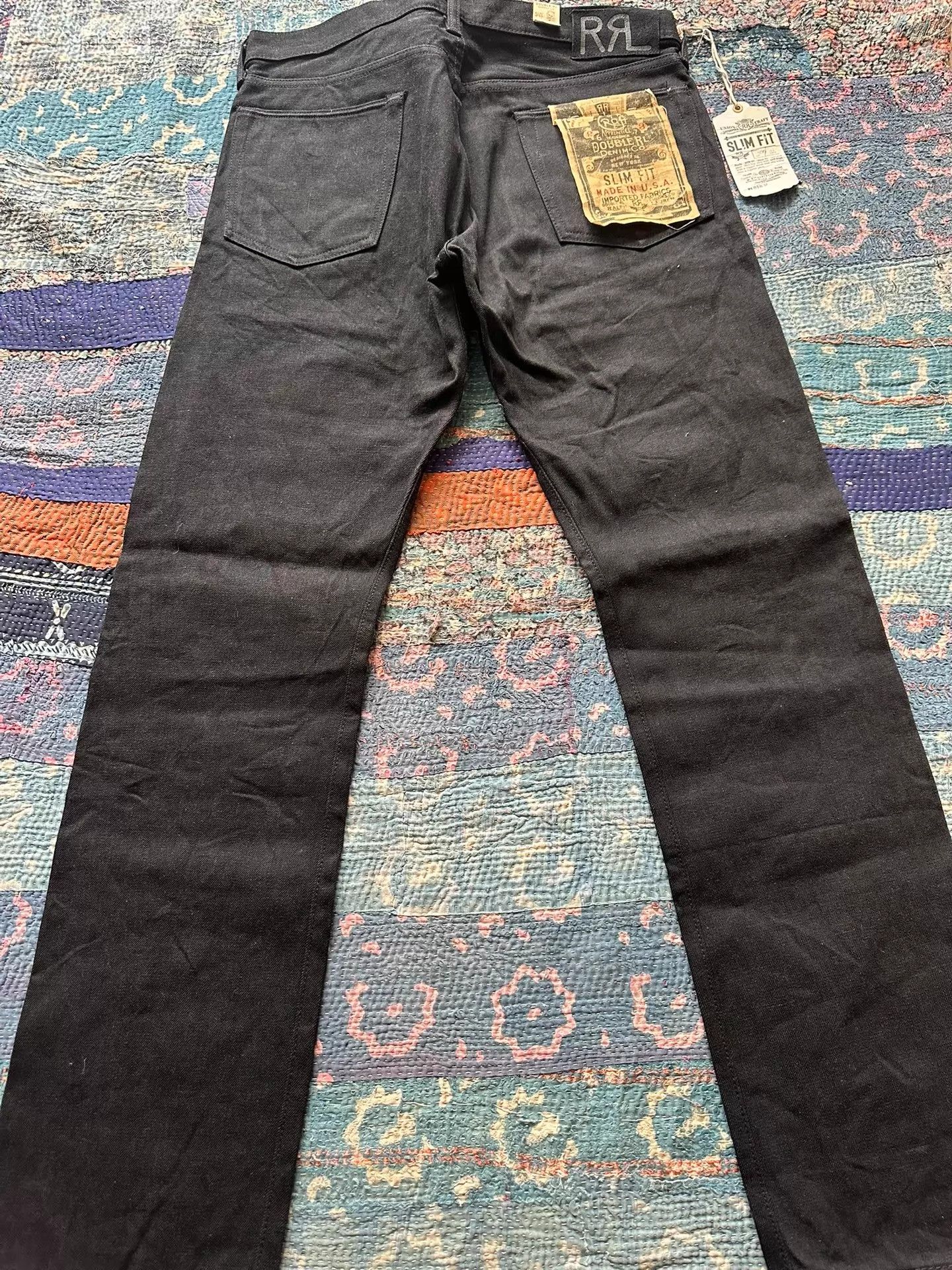 RRL Ralph Lauren RRL Vintage Wash Black Denim Slim Fit 34x32 Size US 34 / EU 50 - 2 Thumbnail