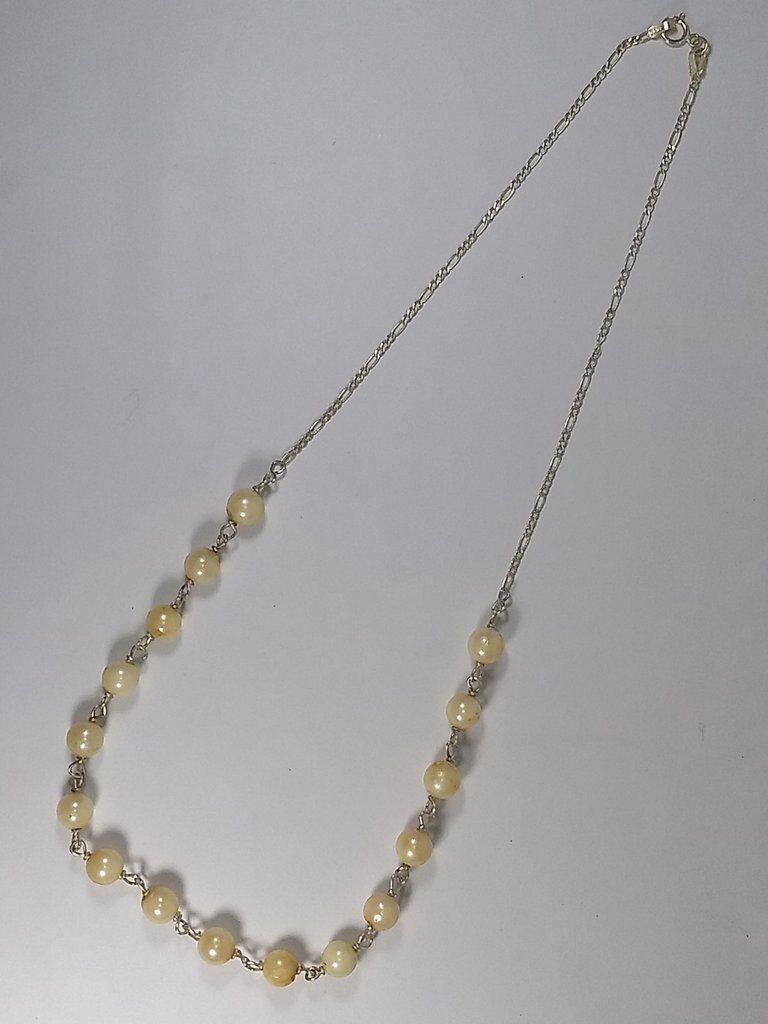 Handmade Alberto Juan Mexican Handmade Silver Natural Pearl Necklace Size ONE SIZE - 3 Thumbnail