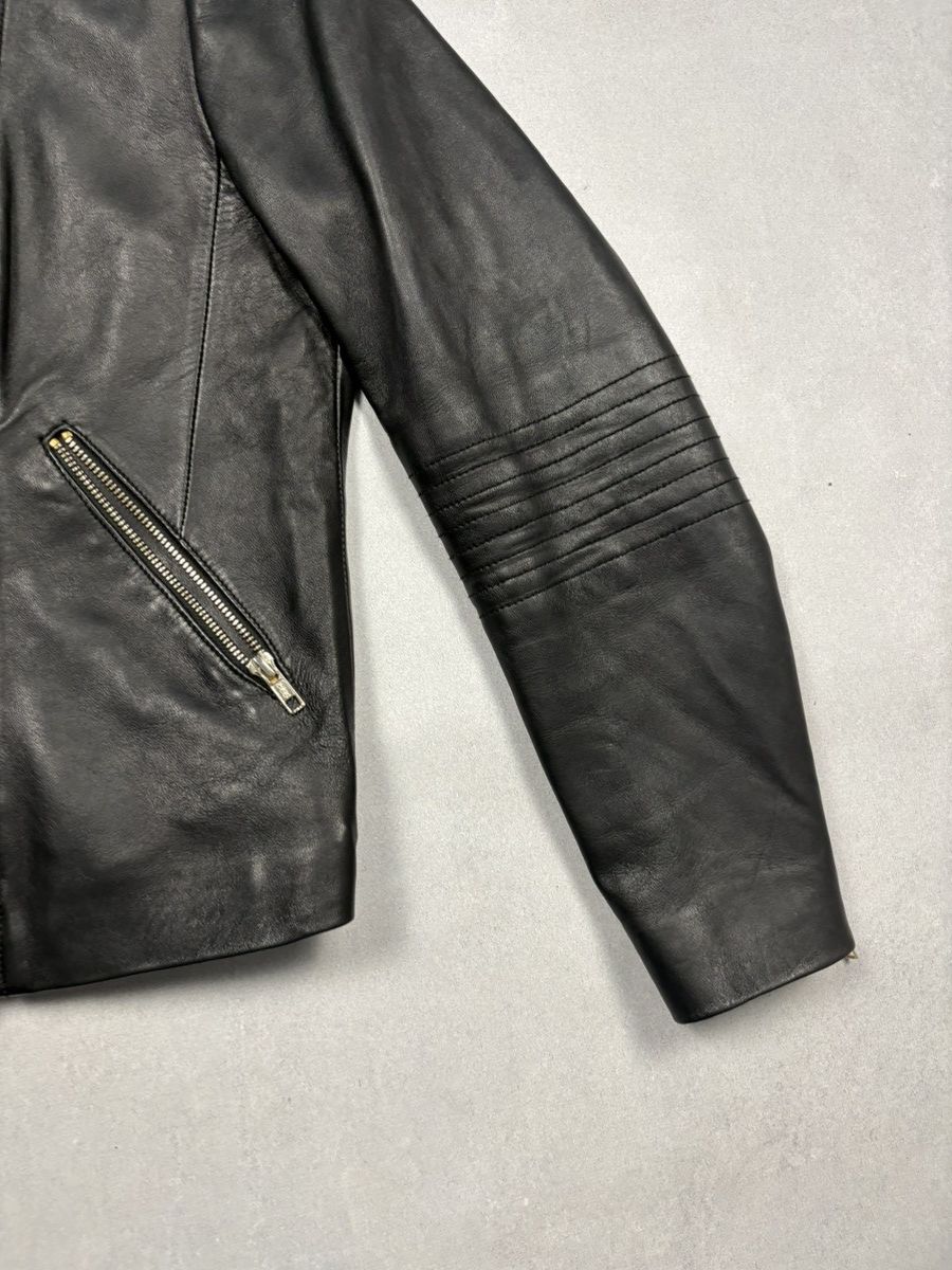 Reiss Reiss Black Leather Biker Jacket Moto Zip Jacket Sizq US 6 Size M / US 6-8 / IT 42-44 - 4 Thumbnail