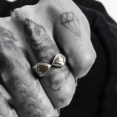 VIBE Vintage Adjustable Triangle 925 Silver Ring Size ONE SIZE - 1 Thumbnail