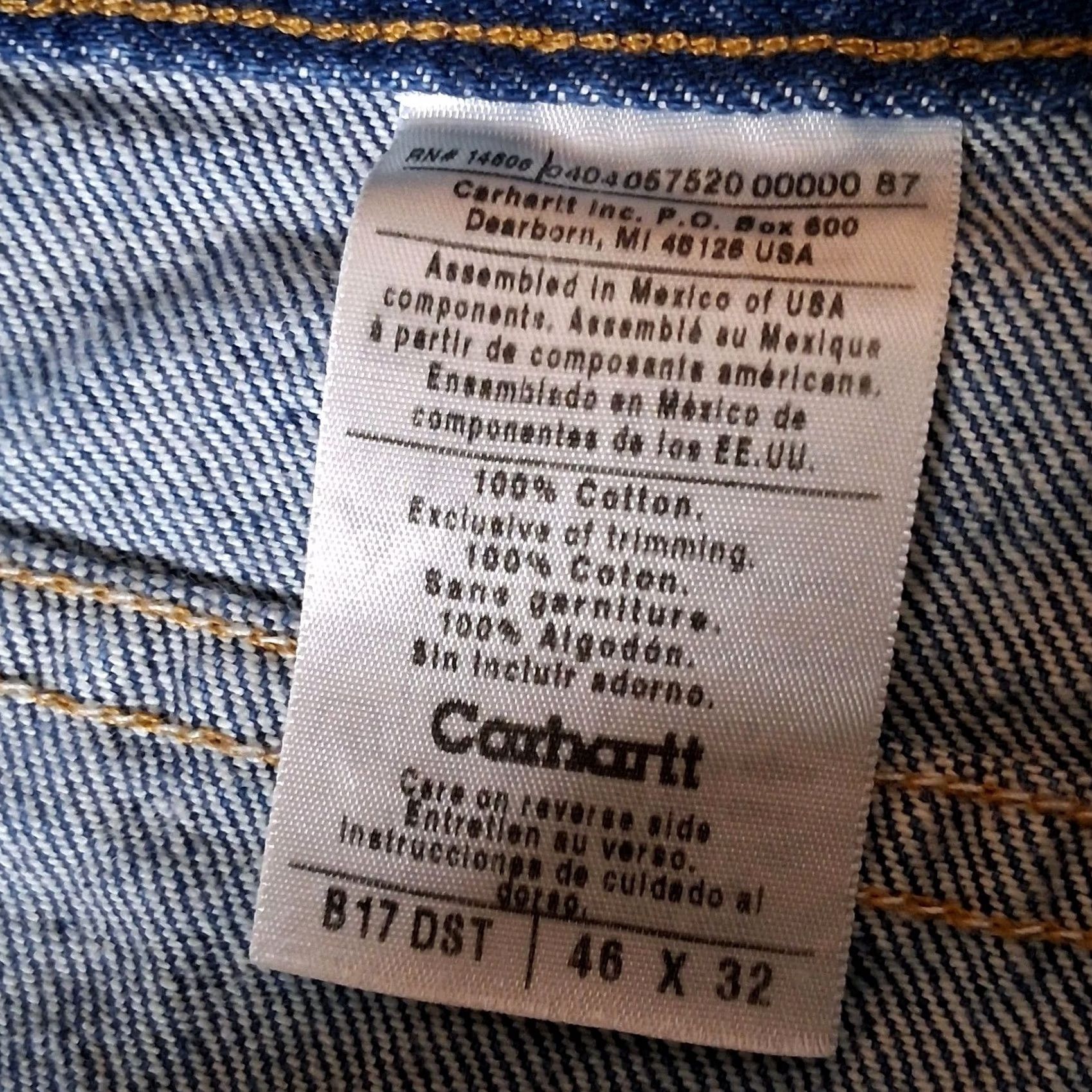 Carhartt Carhartt Jeans Men 44x32 Workwear Jeans Blue Denim 5-Pocket Regular Straight DST B17 DST Size US 44 / EU 60 - 4 Thumbnail