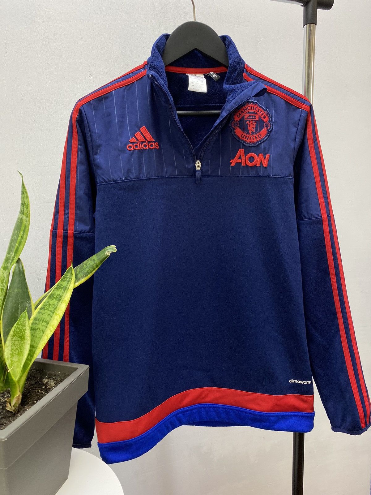 Adidas Manchester United 2015 2016 Training 1/4 Zip Top Jacket Size US S / EU 44-46 / 1 - 3 Thumbnail