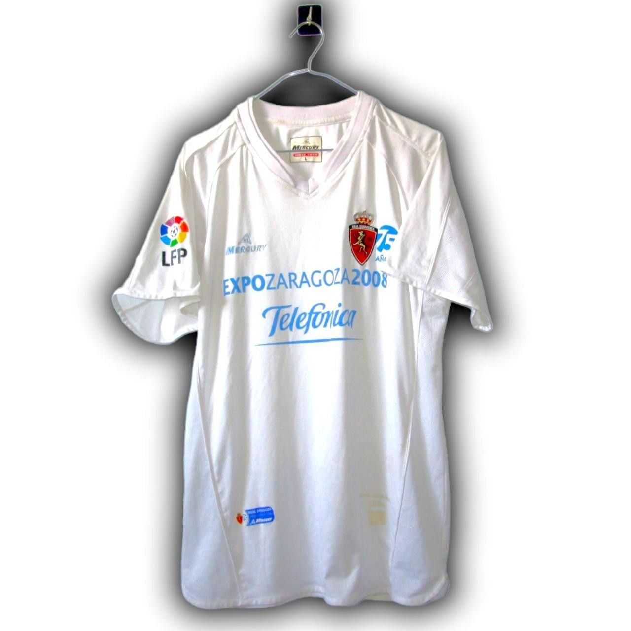 Other Real Zaragoza Spain 2007 2008 Home Mercury Shirt Jersey Size US L / EU 52-54 / 3 - 2 Thumbnail