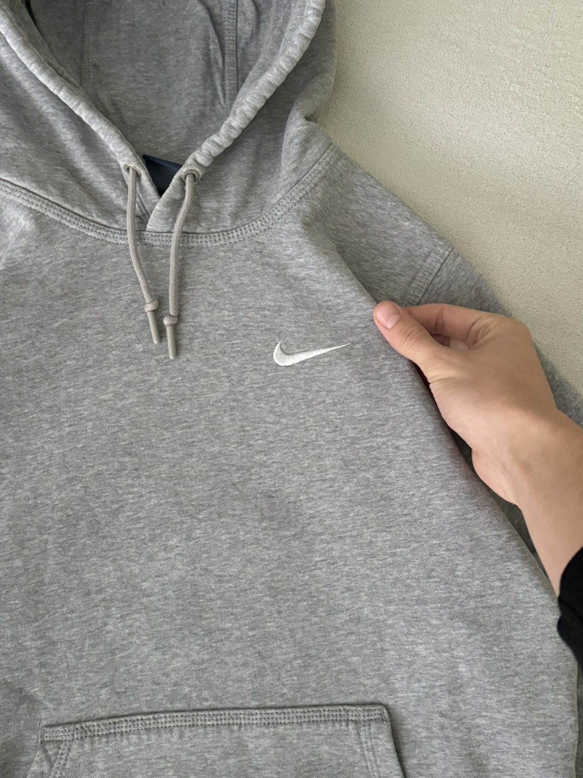 Nike × Vintage Vintage Nike Y2K swoosh oversized grey zip hoodie Size US S / EU 44-46 / 1 - 7 Thumbnail