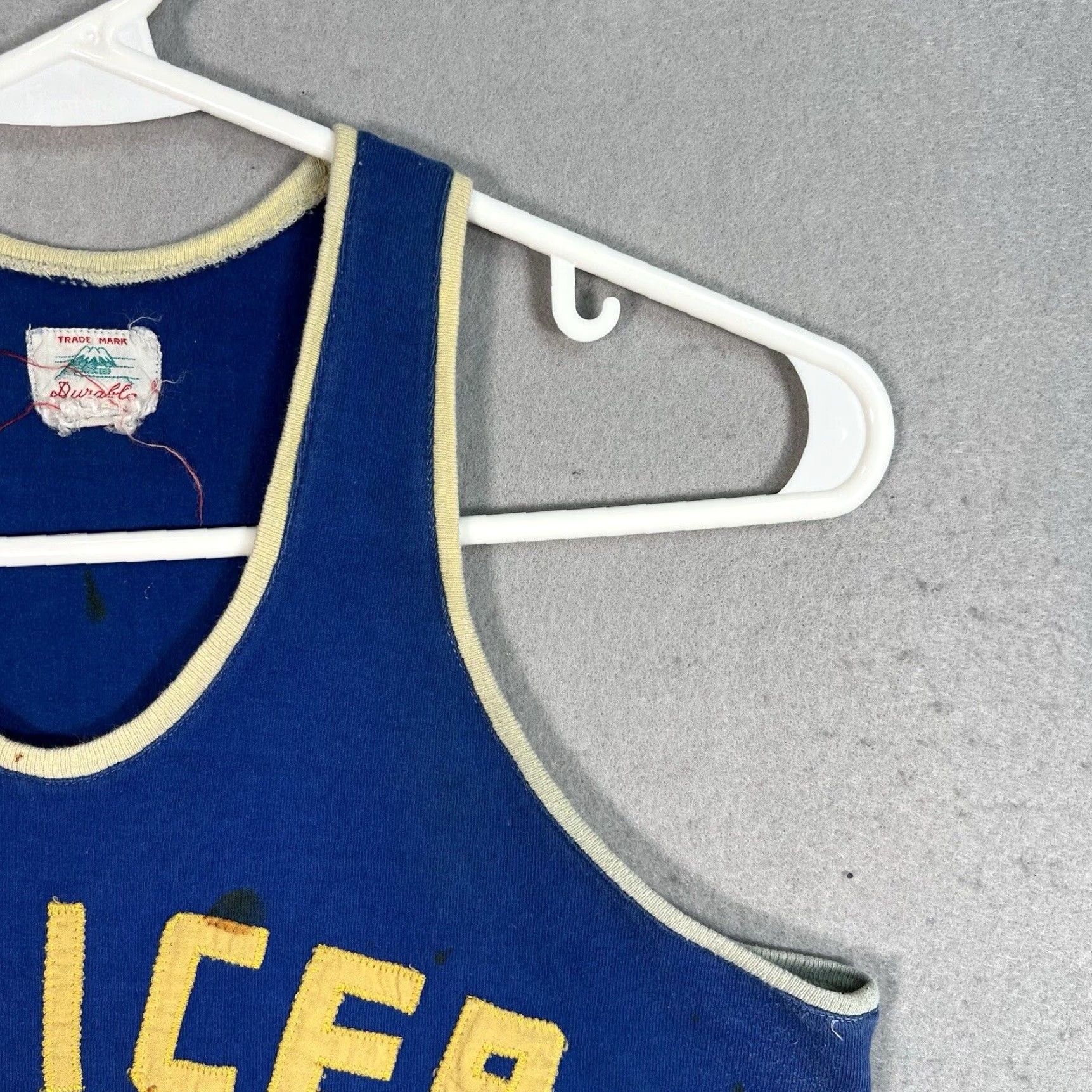 Vintage VINTAGE 1950s Durable Officer Sleeveless Basketball Jersey Mens Small Blue Size US S / EU 44-46 / 1 - 6 Thumbnail