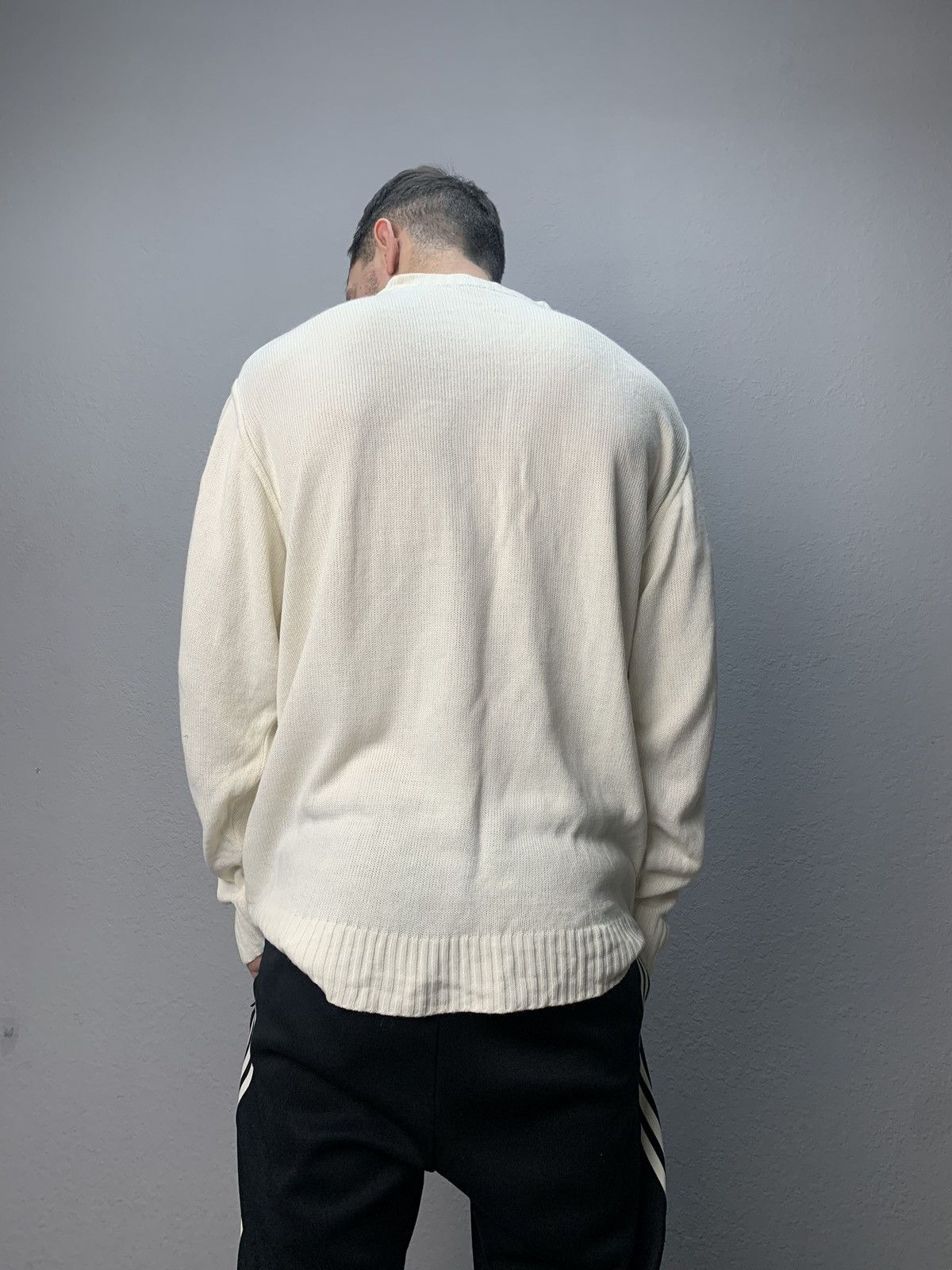 Versace Jeans Couture × Vintage Vintage Versace Jeans Couture Distressed Striped Sweater Y2K Size US XL / EU 56 / 4 - 10 Thumbnail