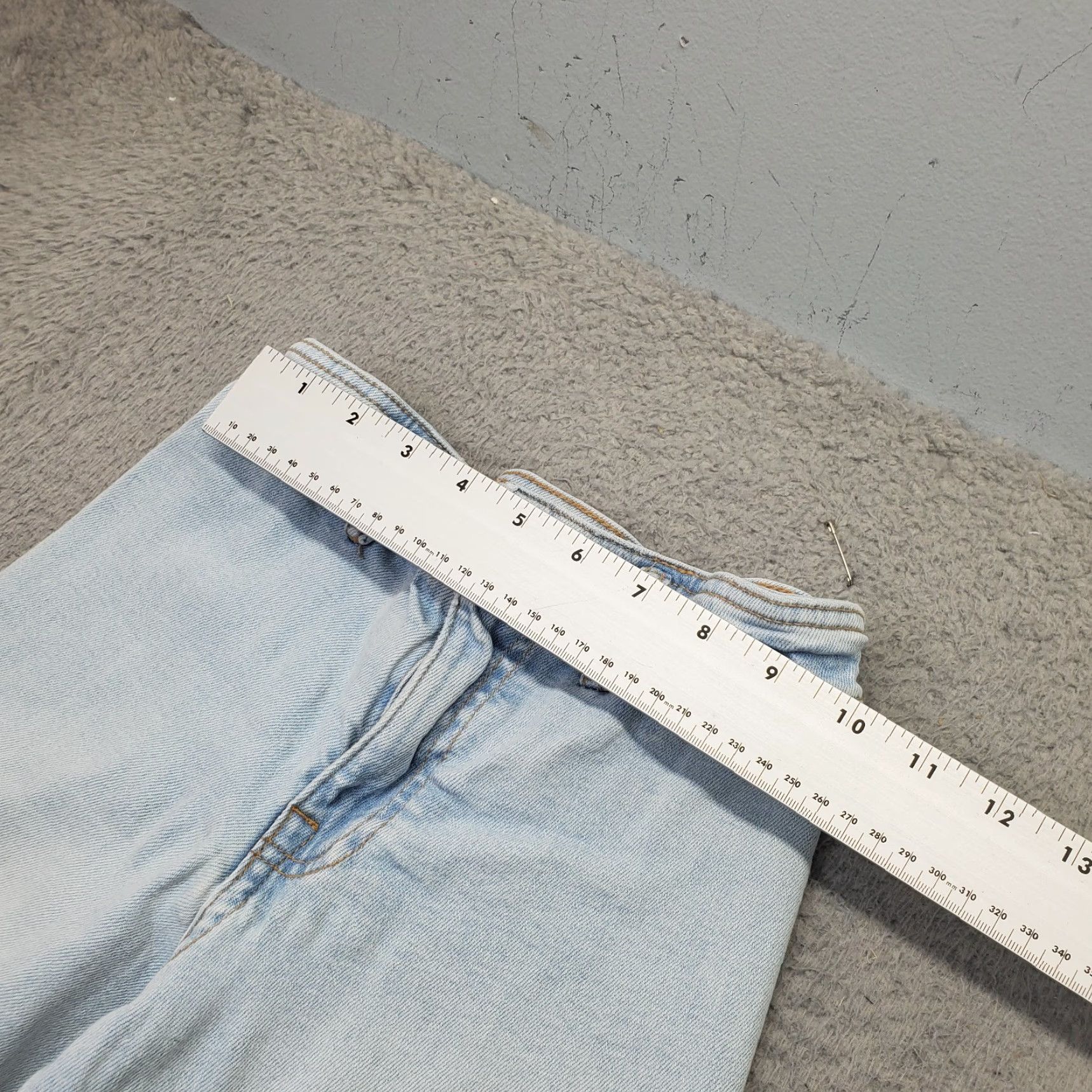 Zara Zara Jeans Womens 9 Blue Denim High Rise Adjustable Waist Frayed Hem Wide Leg, Jeans, Womens, Size 9, Blue, 21.75 Inseam, 30.5 Outseam Size 30" / US 8 / IT 44 - 4 Thumbnail