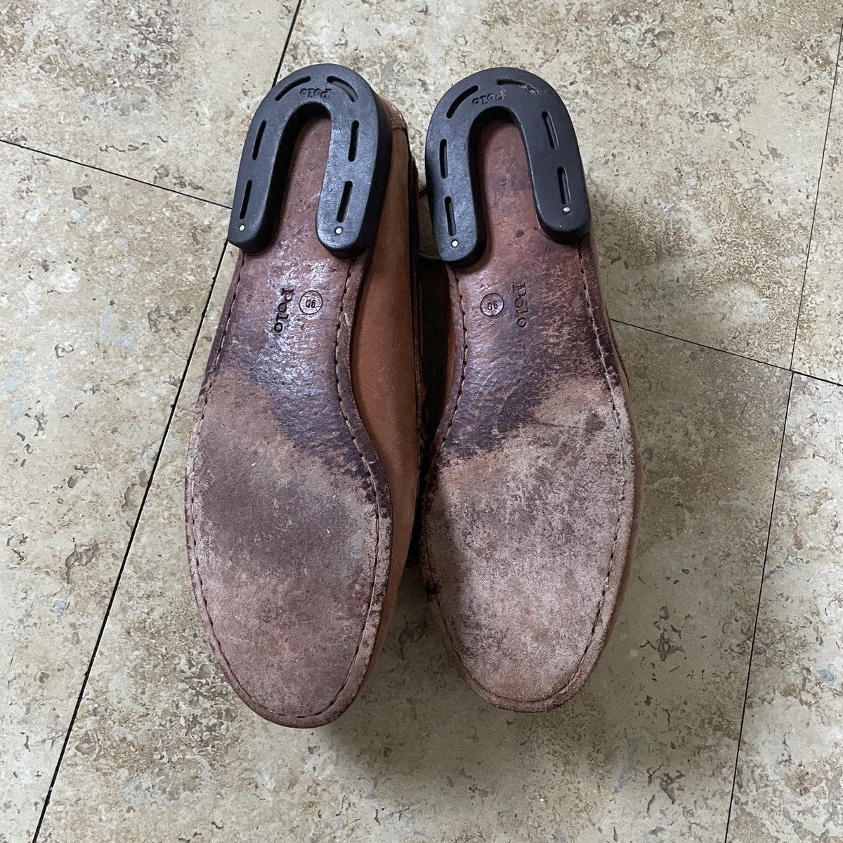 Polo Ralph Lauren Polo Ralph Lauren light brown leather boat shoe loafers Size US 9 / EU 42 - 4 Thumbnail