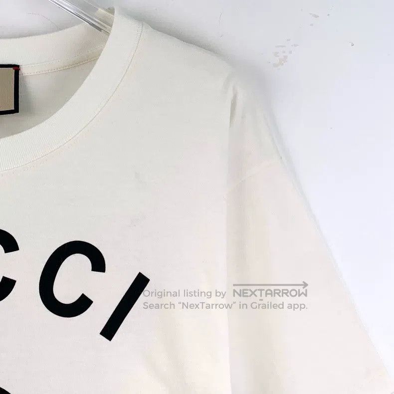 Gucci Gucci White logo letter print cotton round-neck short-slee Size US XS / EU 42 / 0 - 3 Thumbnail