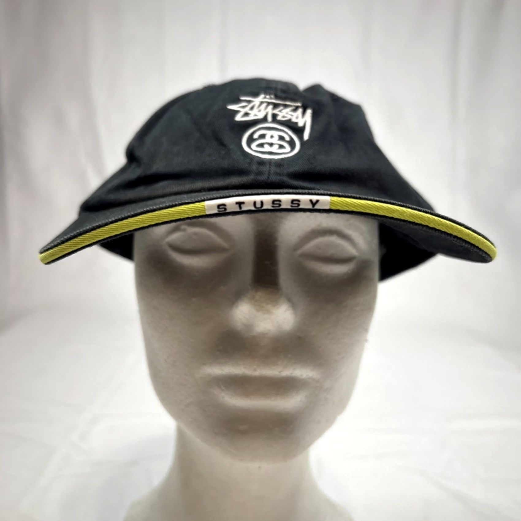 Vintage Stussy Stüssy Visor Cap Hat Adult One Size Black Strap back Sandwich Visor Mens Size ONE SIZE - 2 Thumbnail