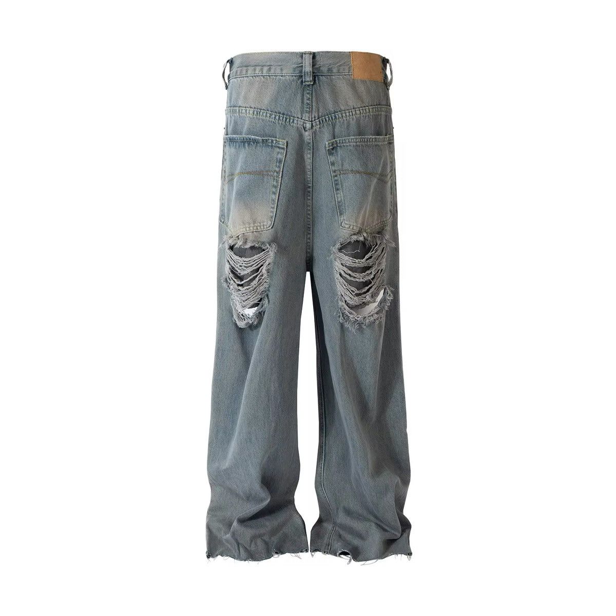 Designer × Vintage Retro Washed Hole Baggy Distressed Jeans Pants Size US 34 / EU 50 - 2 Thumbnail