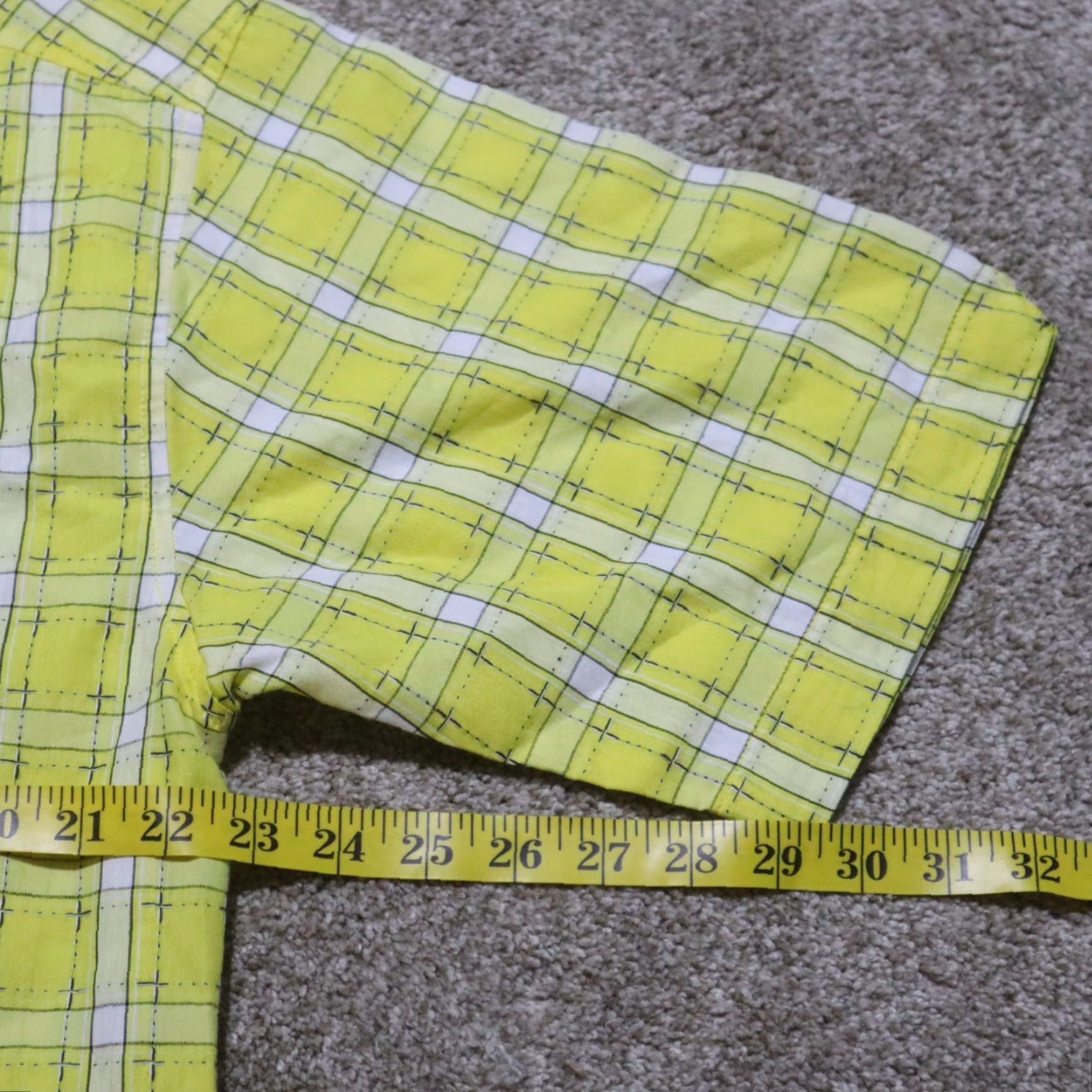 Vintage NEW No Boundaries Shirt Men M Yellow Plaid Short Sleeve Button-Up Size US M / EU 48-50 / 2 - 6 Thumbnail