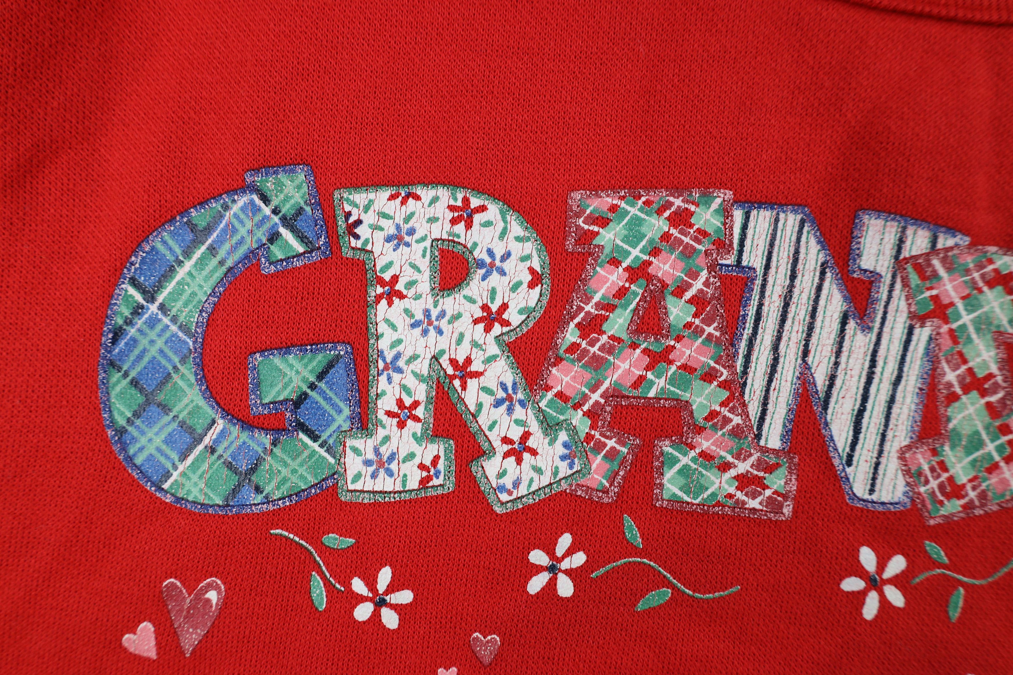 Vintage Vintage 90s Streetwear Grandma Flower Heart Sweatshirt USA Size L / US 10 / IT 46 - 5 Thumbnail