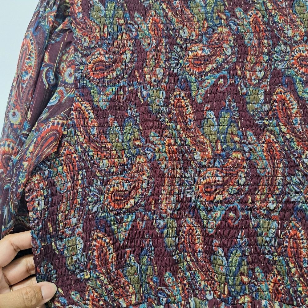 Other Girl Soul Tiered Paisley Print Western Cottagecore Maxi Dres Size 3XL / US 20-22 - 5 Thumbnail
