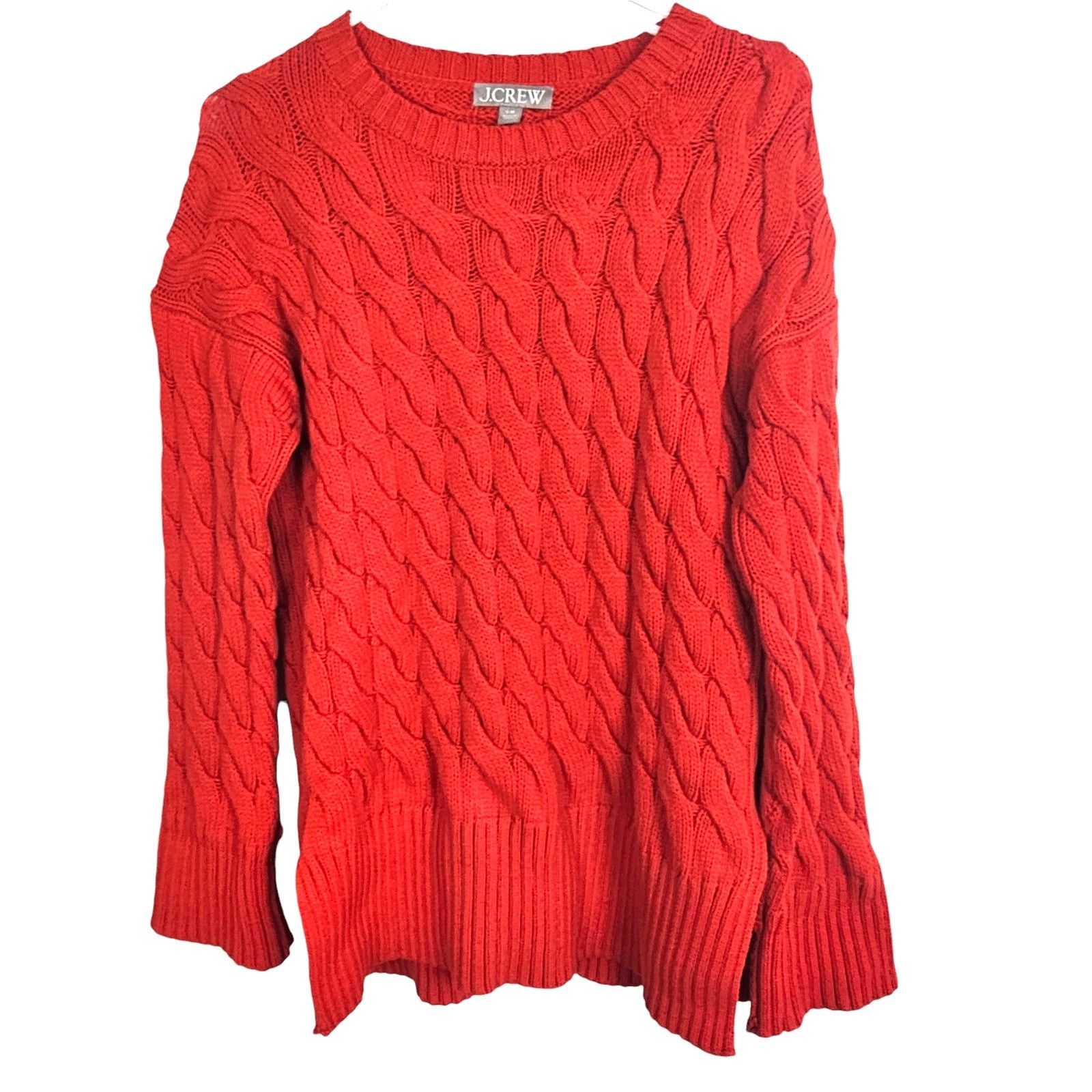 J.Crew J Crew Womens Cable Knit Side Slit Sweater Classic Holiday Size S / US 4 / IT 40 - 2 Thumbnail