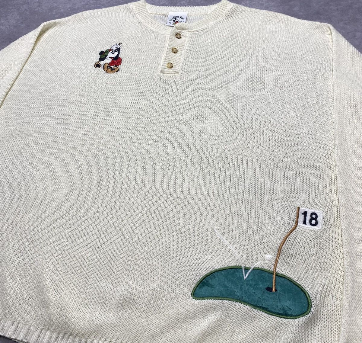 Mickey Mouse 90’s Vintage Mickey & Co Mickey Golf Knit Pullover Size US M / EU 48-50 / 2 - 2 Thumbnail