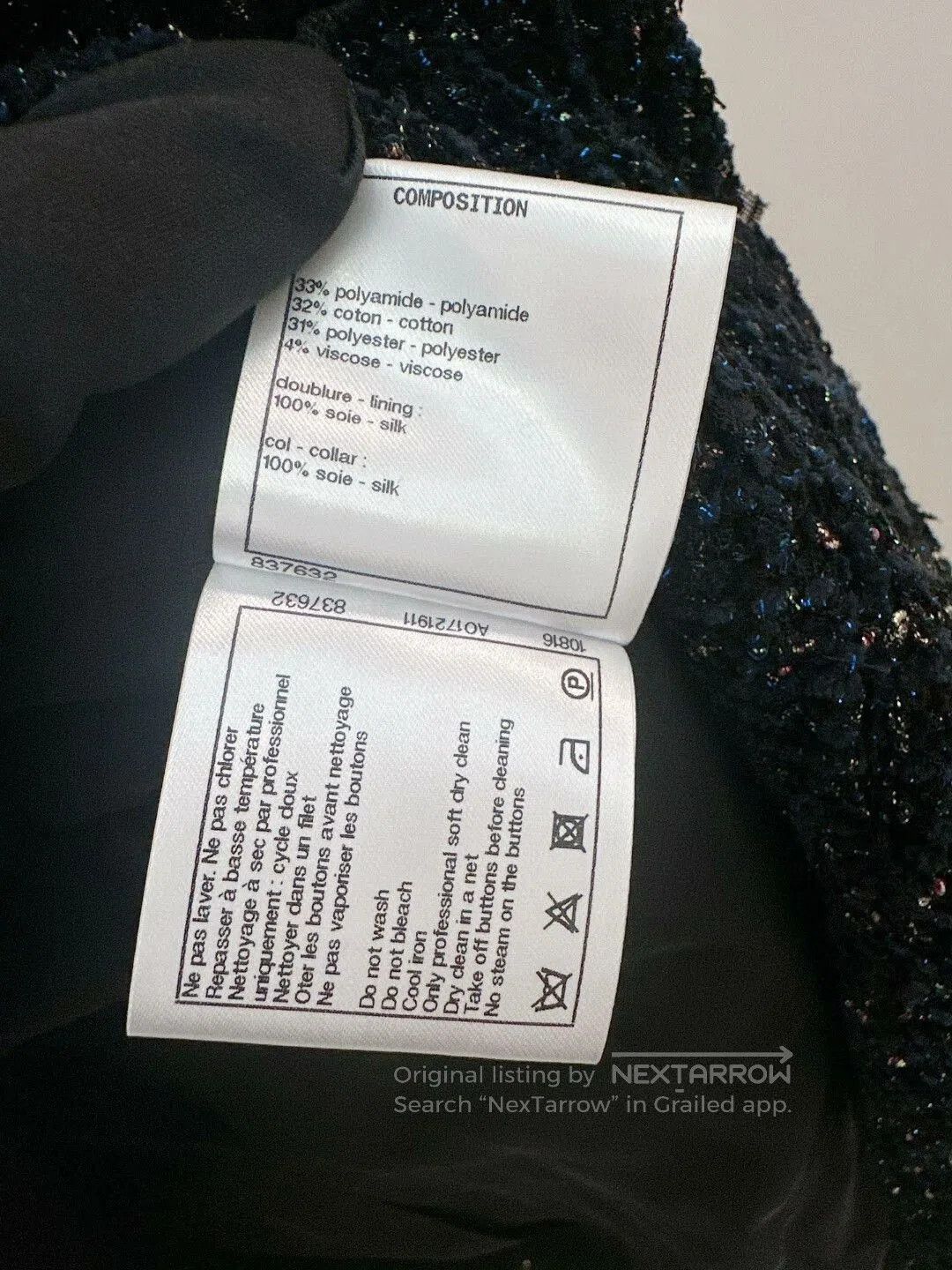 Chanel CHANEL Blue Tweed Jacket Size 40. Size US M / EU 48-50 / 2 - 5 Thumbnail
