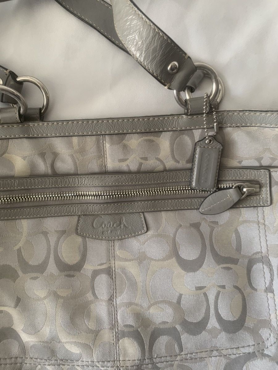 Coach Coach Signature Gallery Tote // Slate Grey & Lavender Sateen Size ONE SIZE - 1 Thumbnail