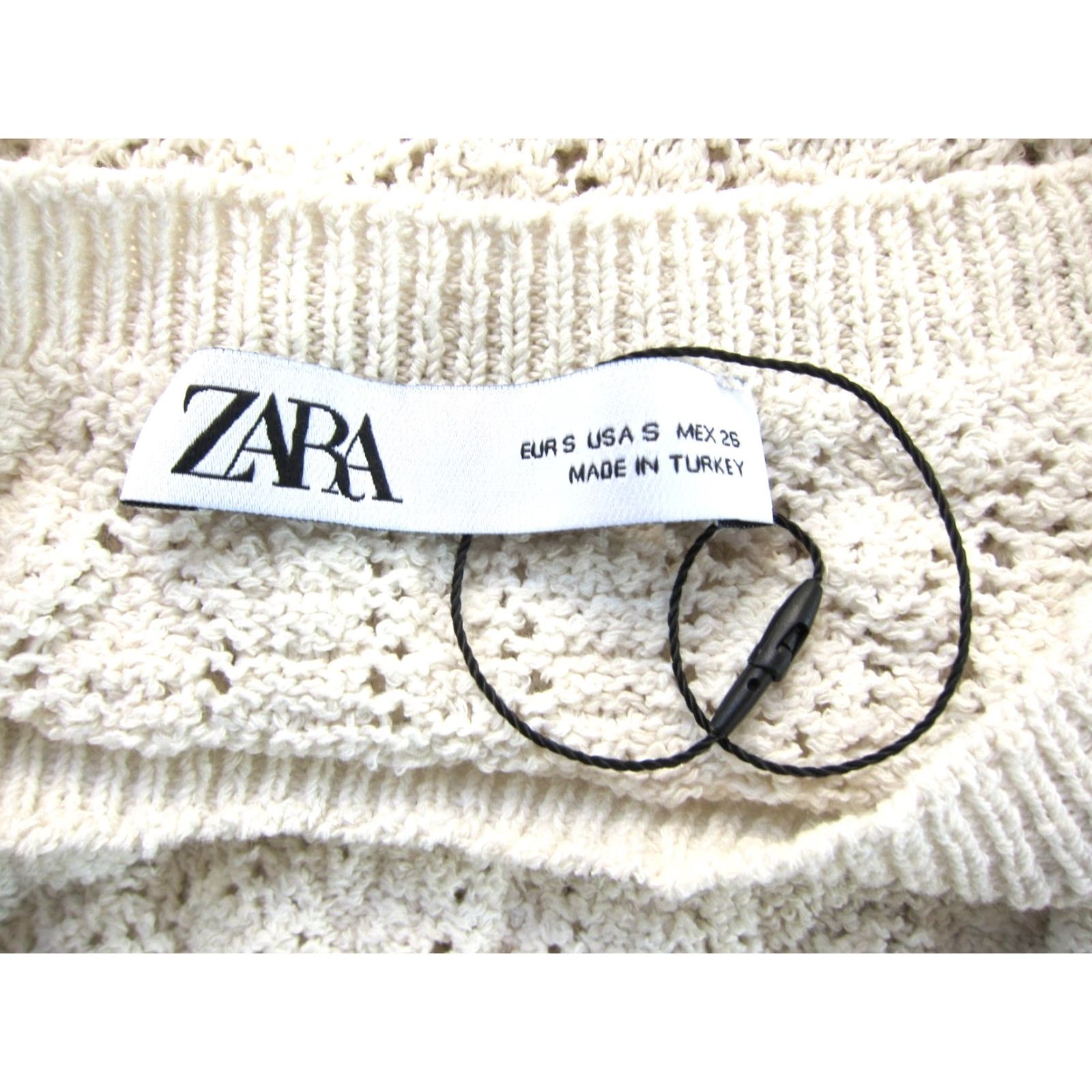 Zara ZARA Ivory Knit Crochet Cotton Short Sleeve Blouse Women Small Size S / US 4 / IT 40 - 3 Thumbnail