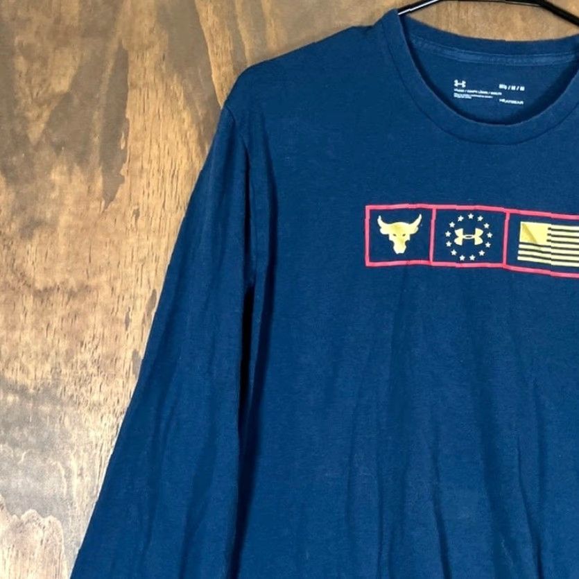 Under Armour Under Armour Mens Shirt Blue Loose Project Rock Freedom Respect Veteran M Shirt Long Sleeve Crew Neck Jersey Cotton Polyester Spandex Size US M / EU 48-50 / 2 - 4 Thumbnail