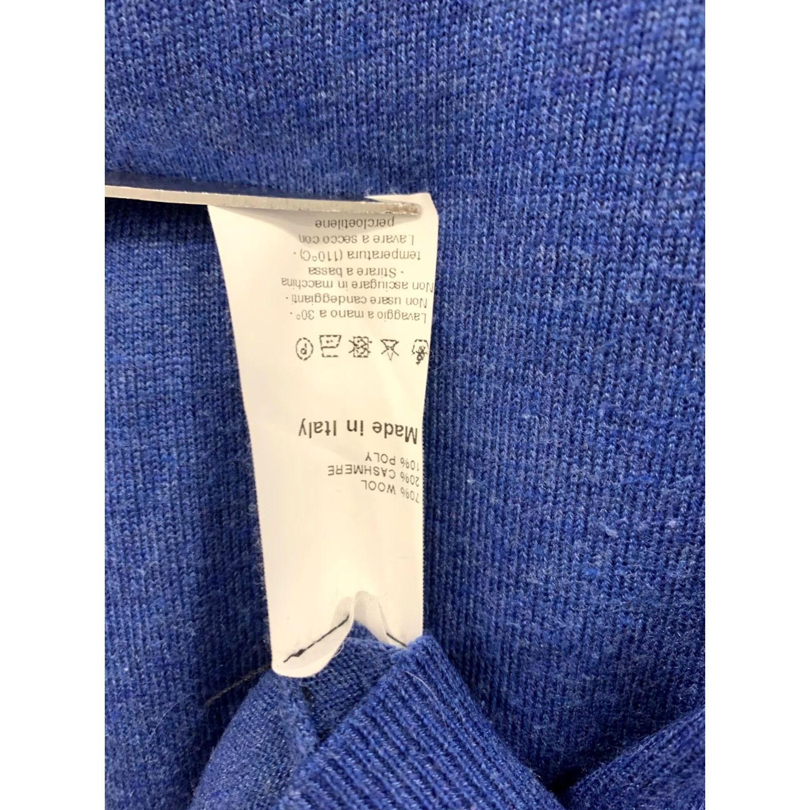 Vintage Fusaro Antonio 1893 (Napoli) Blue Wool Cashmere Quarter-Zip Sweater L Adult Men Slim Italian Knit Pullover Size US L / EU 52-54 / 3 - 5 Thumbnail