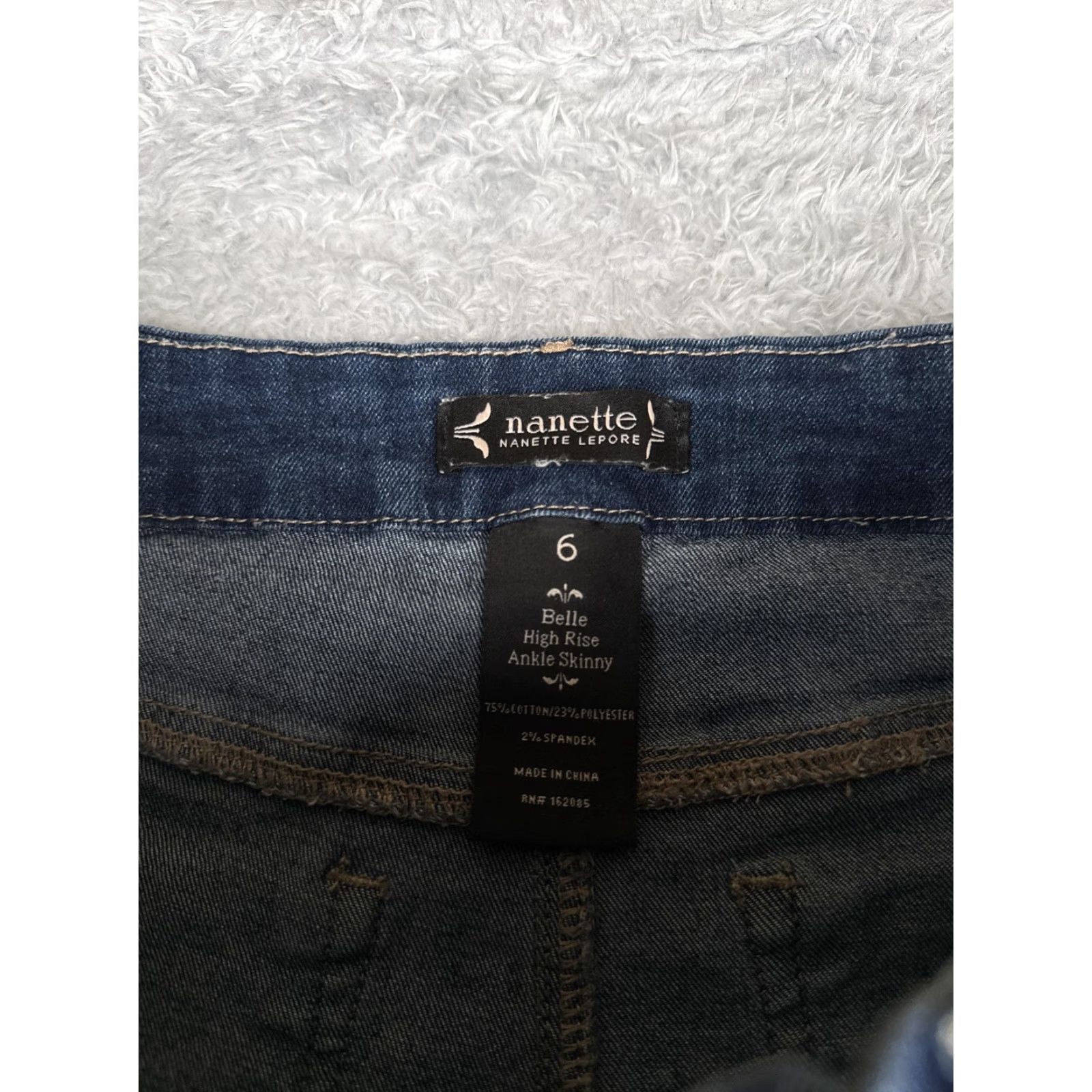 Nanette Lepore Nanette Lepore Jeans Womens 6 Blue Belle High Rise Ankle Skinny Stretch Denim Regular Slim Cotton Polyester Spandex 5-Pocket Design Womens Blue Jeans Size 28" / US 6 / IT 42 - 6 Thumbnail