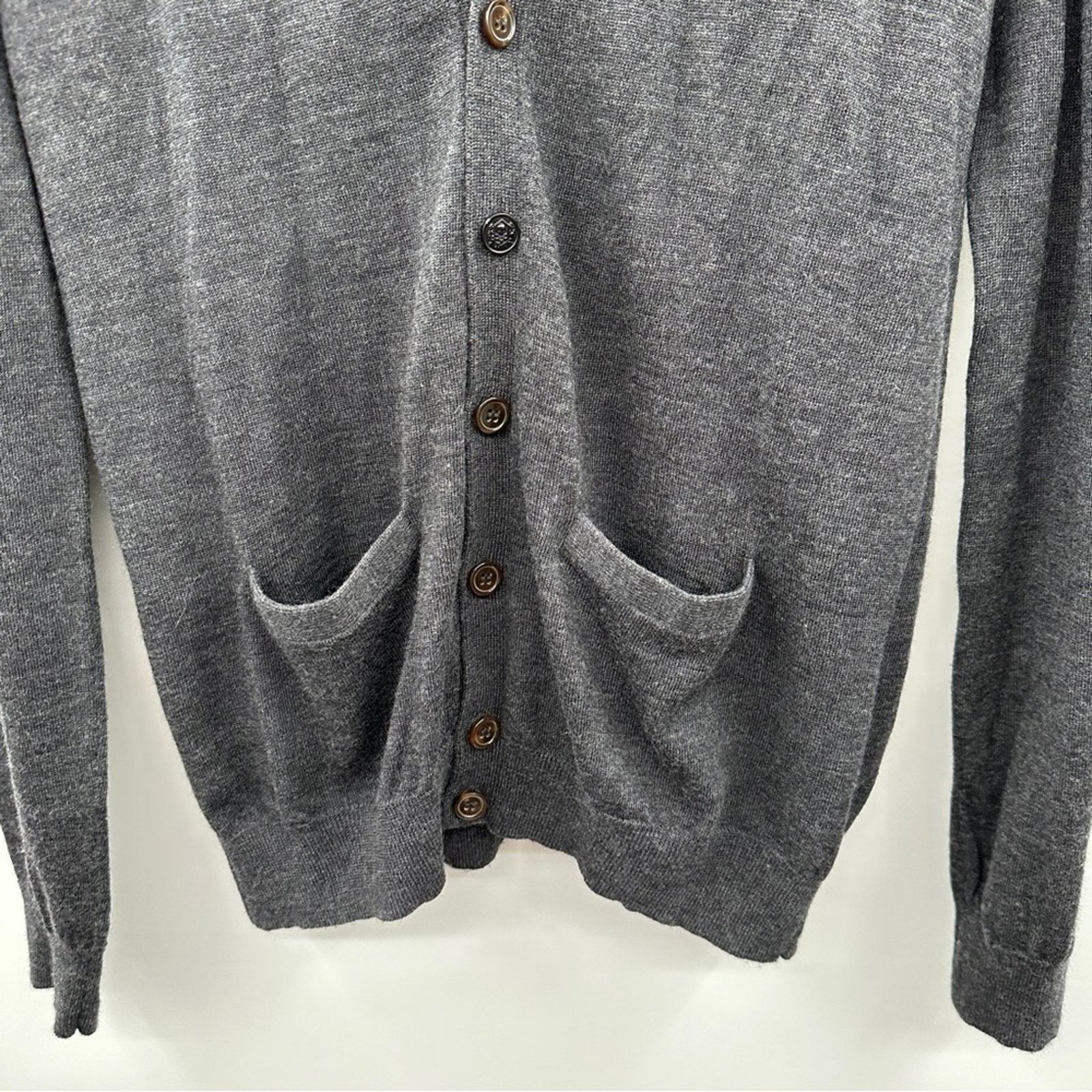 The Kooples The Kooples Wool Gray & Tan Long Sleeve Cardigan Sweater Size XL / US 12-14 / IT 48-50 - 3 Thumbnail