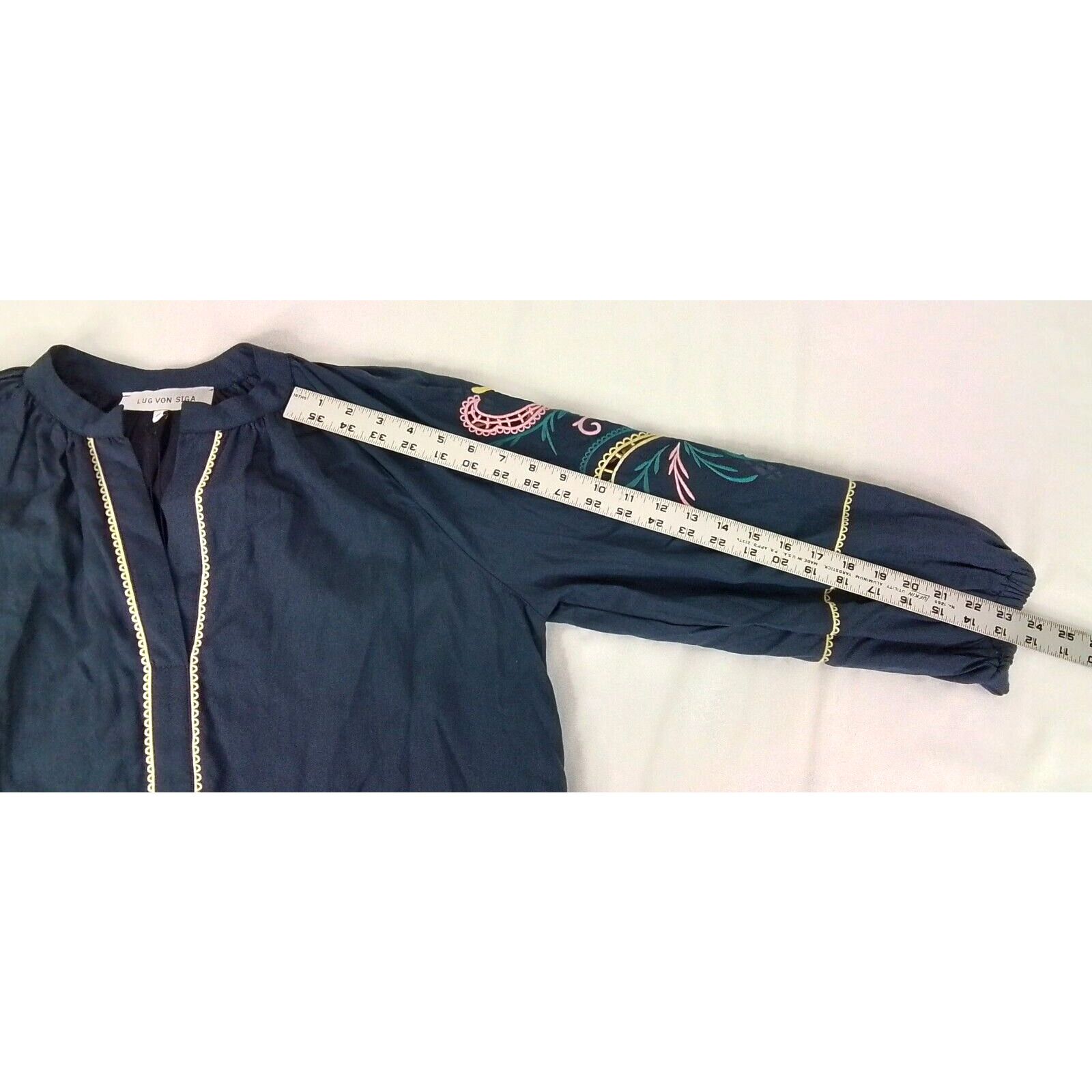 Other Lug Von Siga Dress Women's Size 36 Navy Blue Embroiderd NWT Size XS / US 0-2 / IT 36-38 - 11 Thumbnail