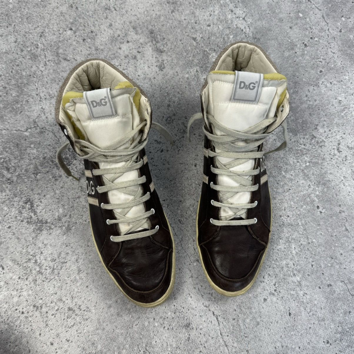 Dolce & Gabbana Dolce & Gabbana Hi Top Leather Sneakers Rare D&G Logo Size US 10 / EU 43 - 8 Thumbnail