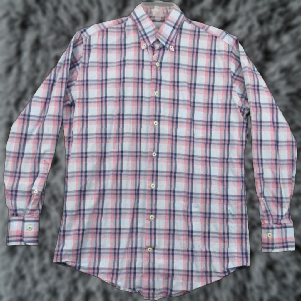 Peter Millar Peter Millar Shirt Medium Men's Plaid Button-Down Multi Color Check Stretch Size US M / EU 48-50 / 2 - 1 Thumbnail