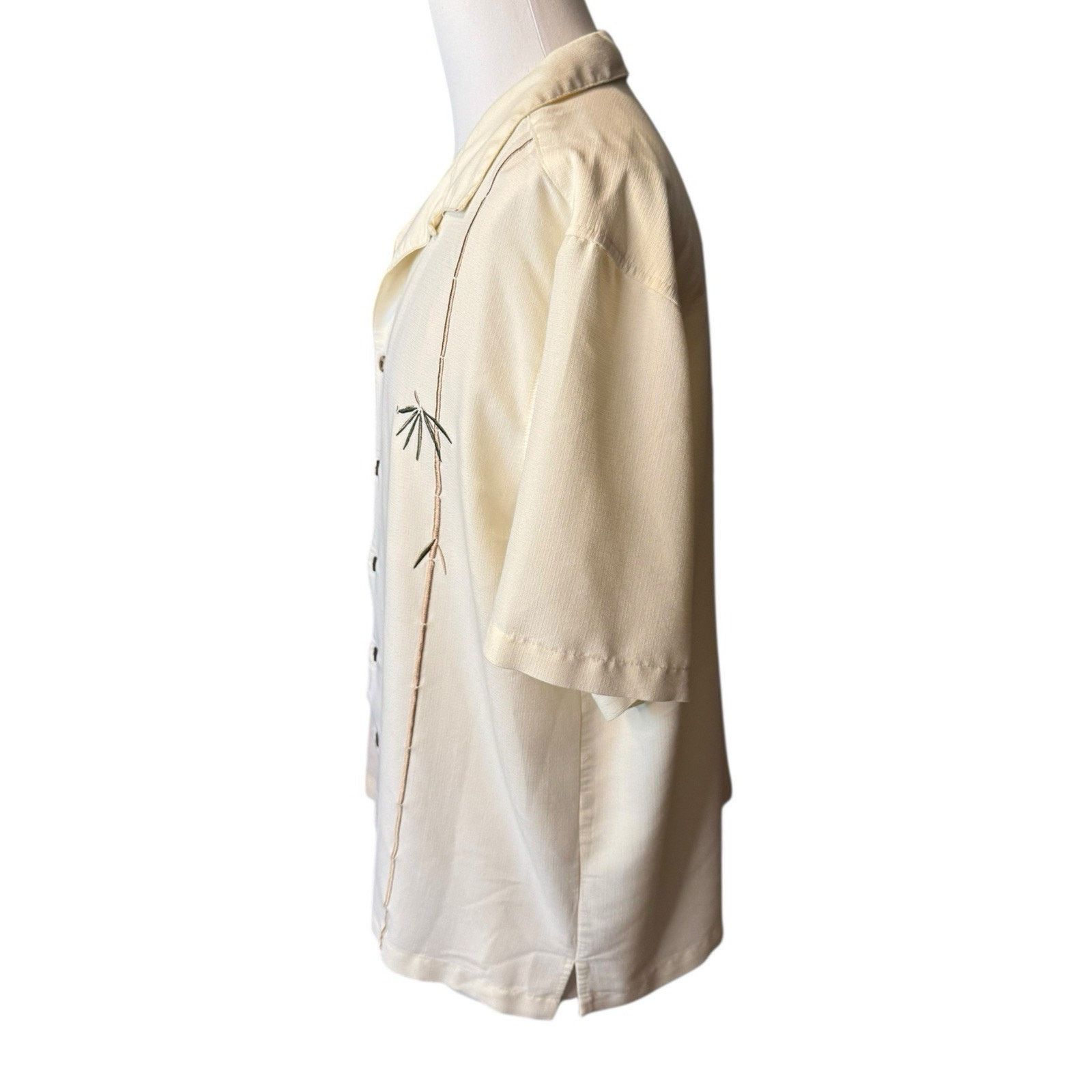 Other Havana Jacks Cafe Shirt Mens 2XL Cream Bamboo Button Up Size US XXL / EU 58 / 5 - 3 Thumbnail