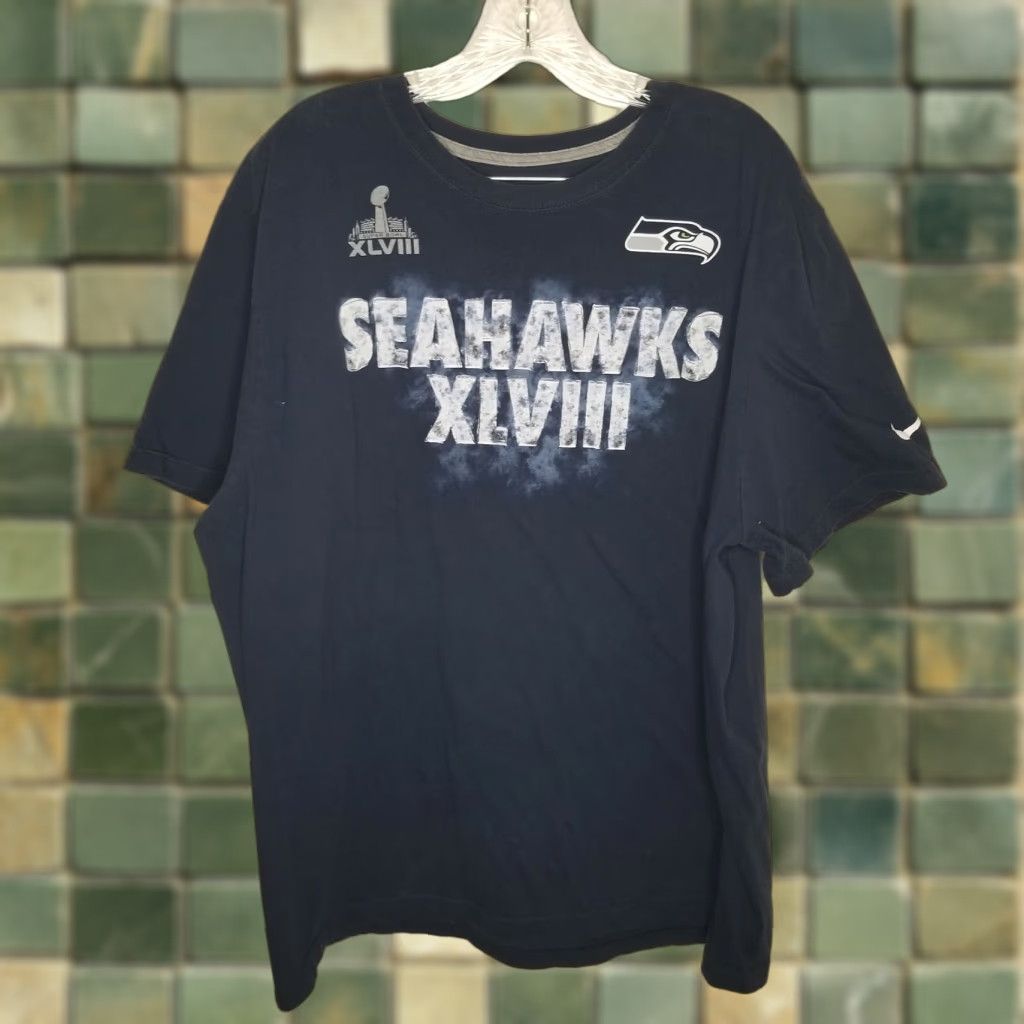 Nike Nike Sea Hawks XLVIII Mens Blue Short Sleeve T-Shirt 2XL Size Size US XXL / EU 58 / 5 - 1 Thumbnail