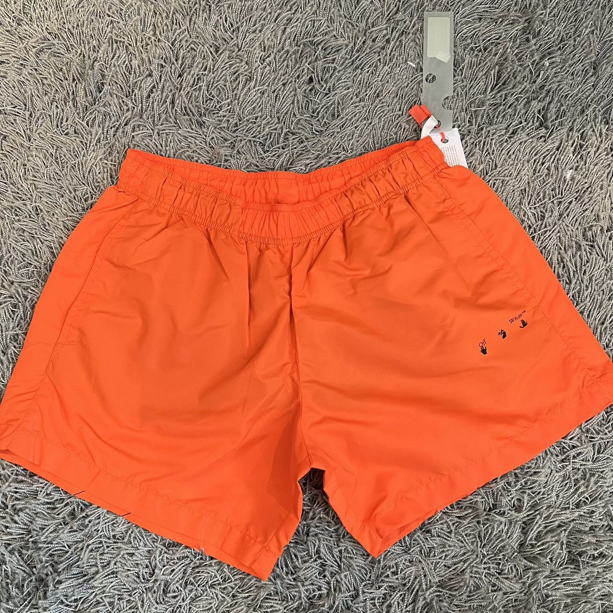 Image of Off White Off-White By Virgil Abloh Logo Swimwear Trunks New Shorts in Orange, Men's (Size 34)