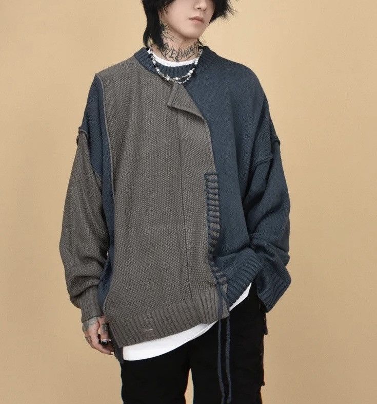 Japanese Brand × Vintage Retro punk grunge distressed patchwork knitwear sweater y2k Size US L / EU 52-54 / 3 - 1 Thumbnail
