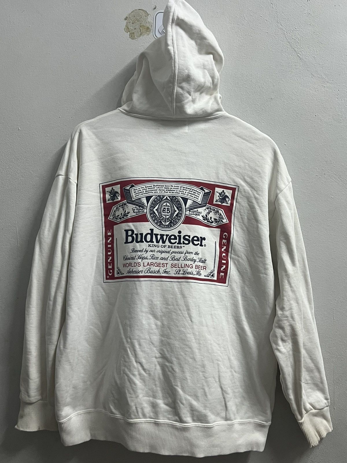 Budweiser × Vintage Vintage BUDWEISER sweatshirt hoodie back hit Logo Size US L / EU 52-54 / 3 - 2 Thumbnail