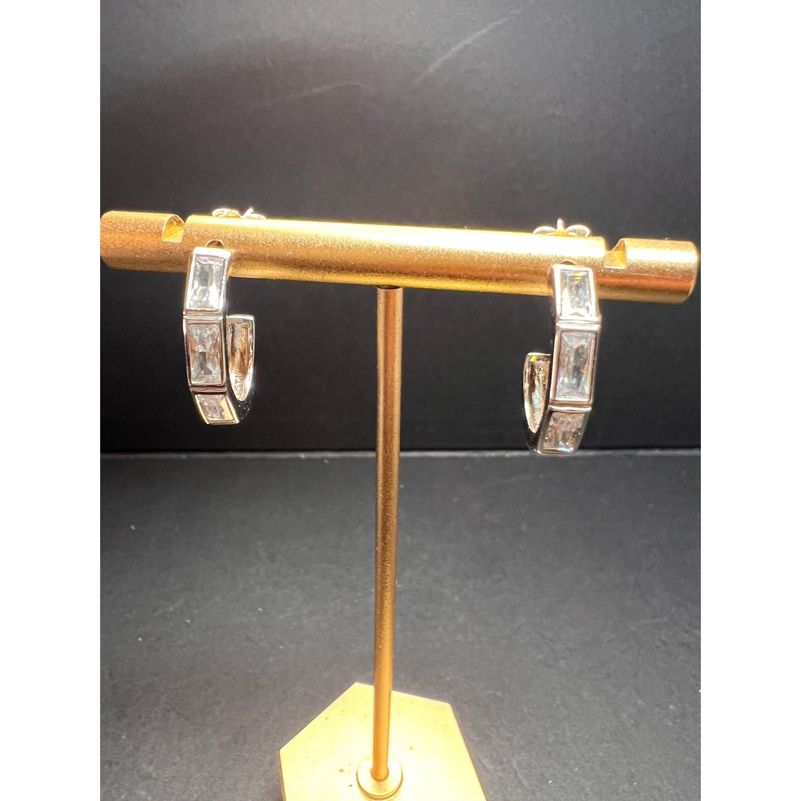 Other CZ half hoop earrings in sterling silver Size ONE SIZE - 13 Thumbnail