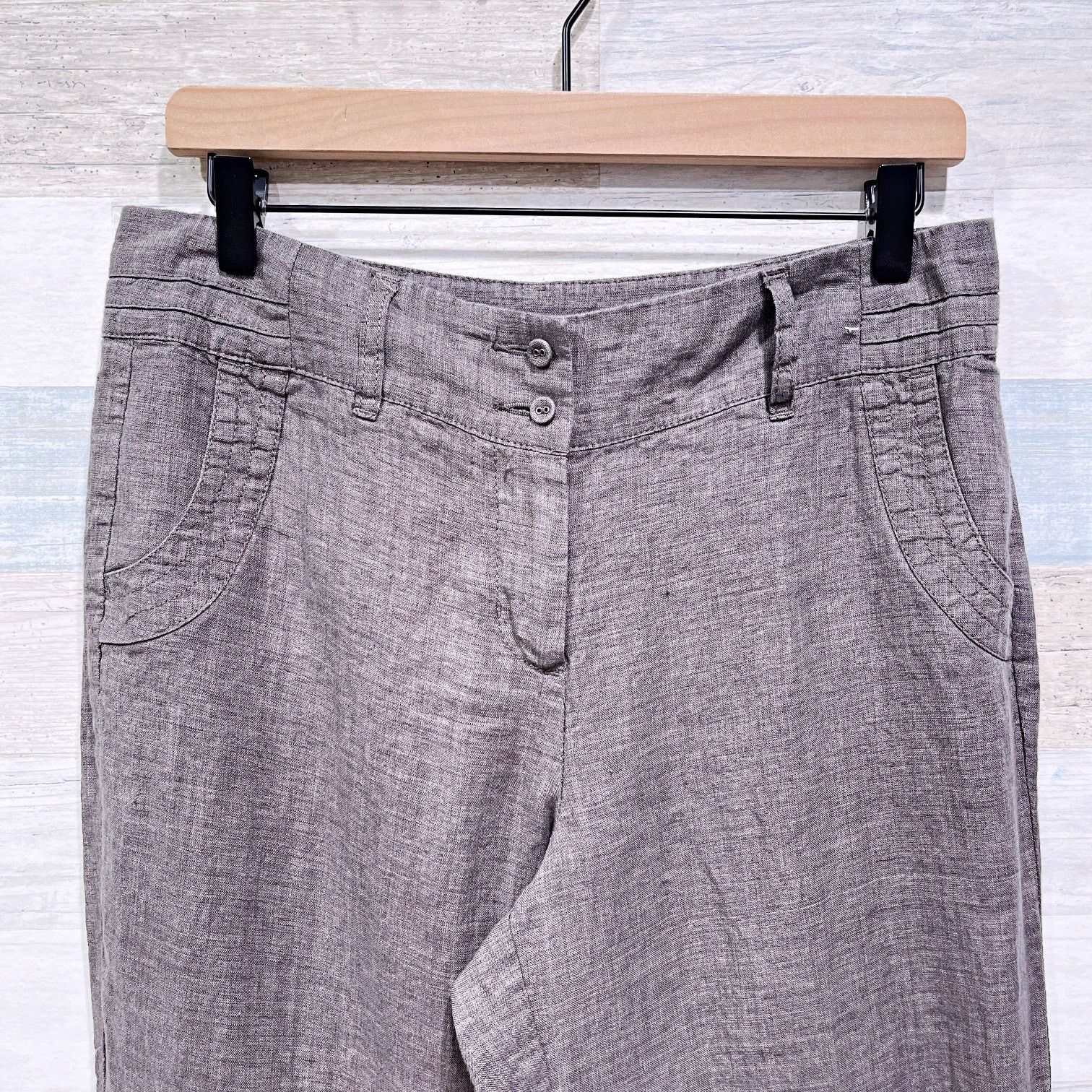 Other Monsoon London Linen Wide Leg Trousers Gray High Rise US 8 Size 30" / US 8 / IT 44 - 2 Thumbnail