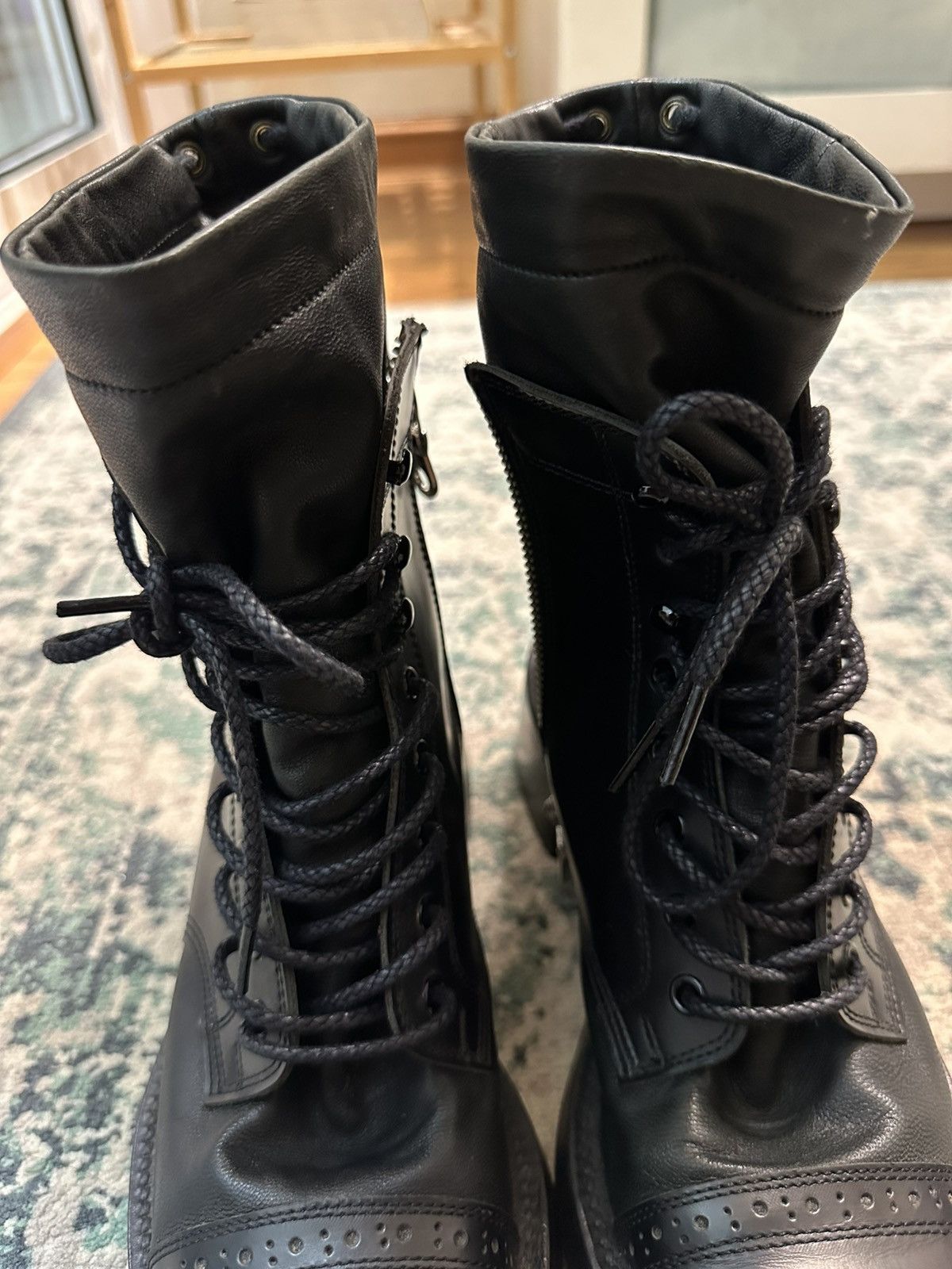 Maison MIHARA YASUHIRO Miharayasuhiro Double Layer Leather Combat Boots Size US 6 / EU 39 - 22 Thumbnail