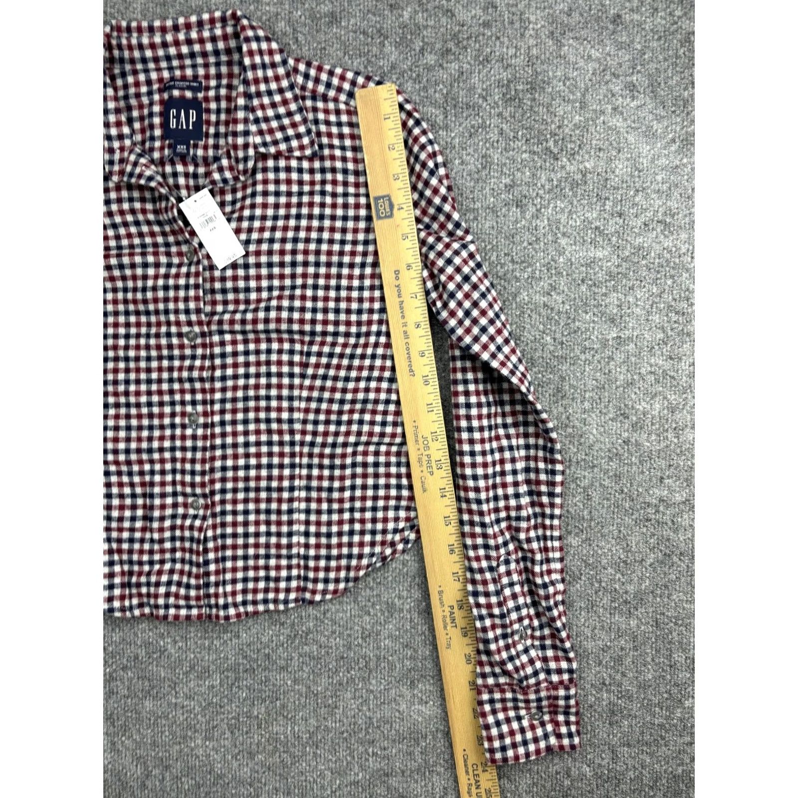 Gap Gap Shirt Womens XXS Red Plaid Cropped Flannel Button Front Top Size XXS / US 00 / IT 34 - 5 Thumbnail