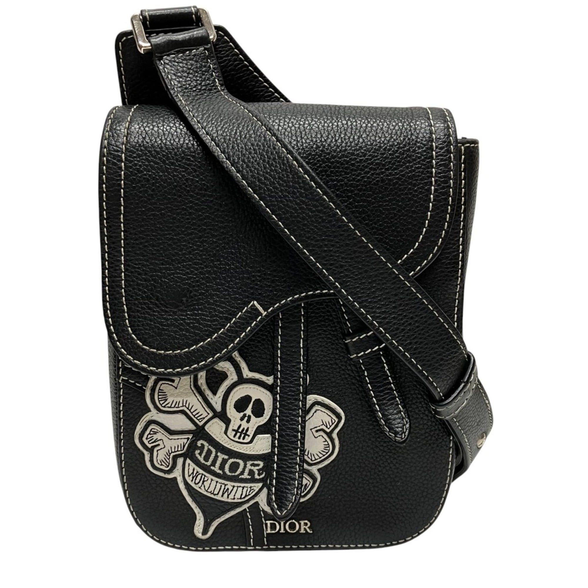 Dior Christian Dior x Shawn Stussy collaboration Saddle Bee pouch shoulder bag, leather Size ONE SIZE - 1 Thumbnail