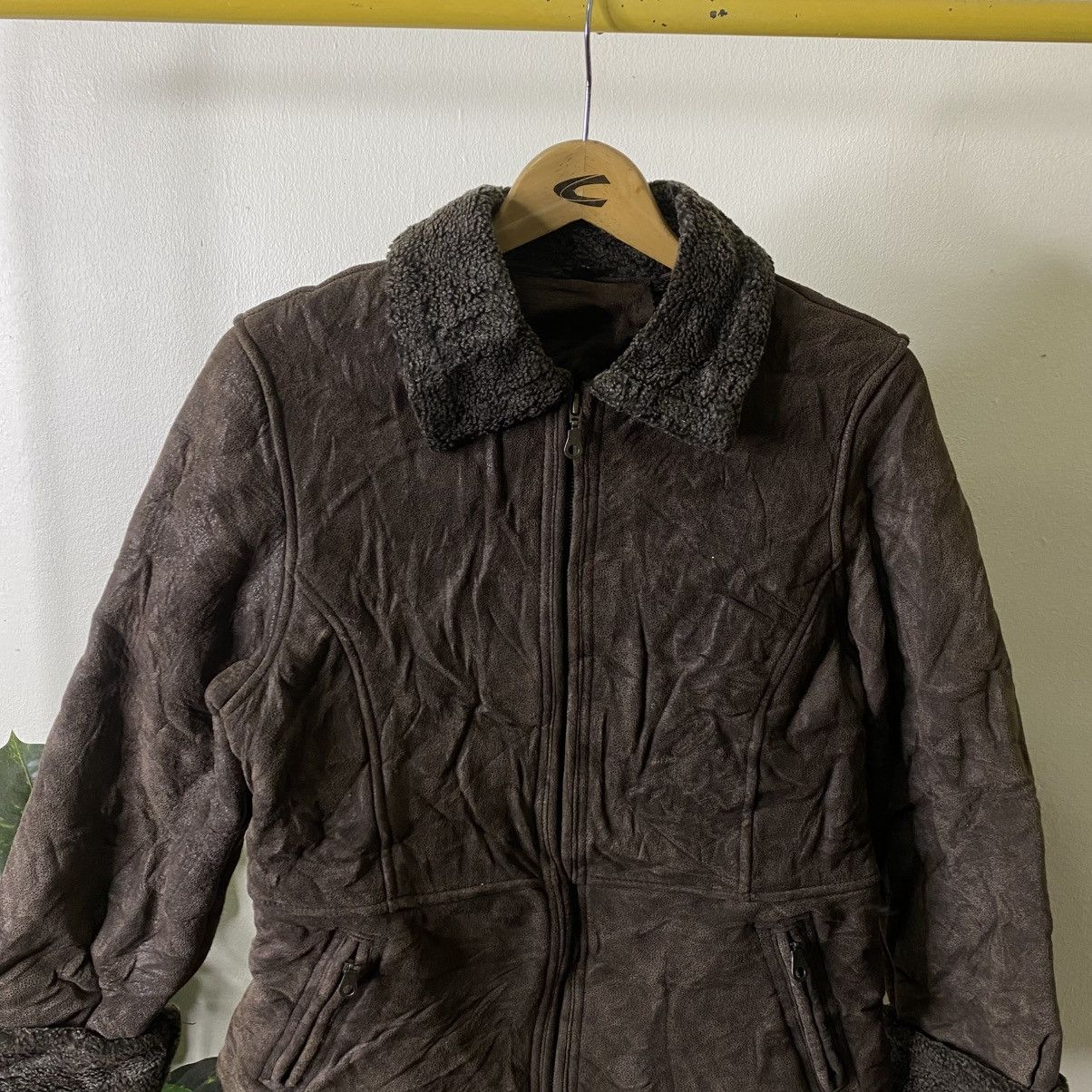 Genuine Leather Vintage Cropped Faux Sheepskin Jacket Size S / US 4 / IT 40 - 2 Thumbnail