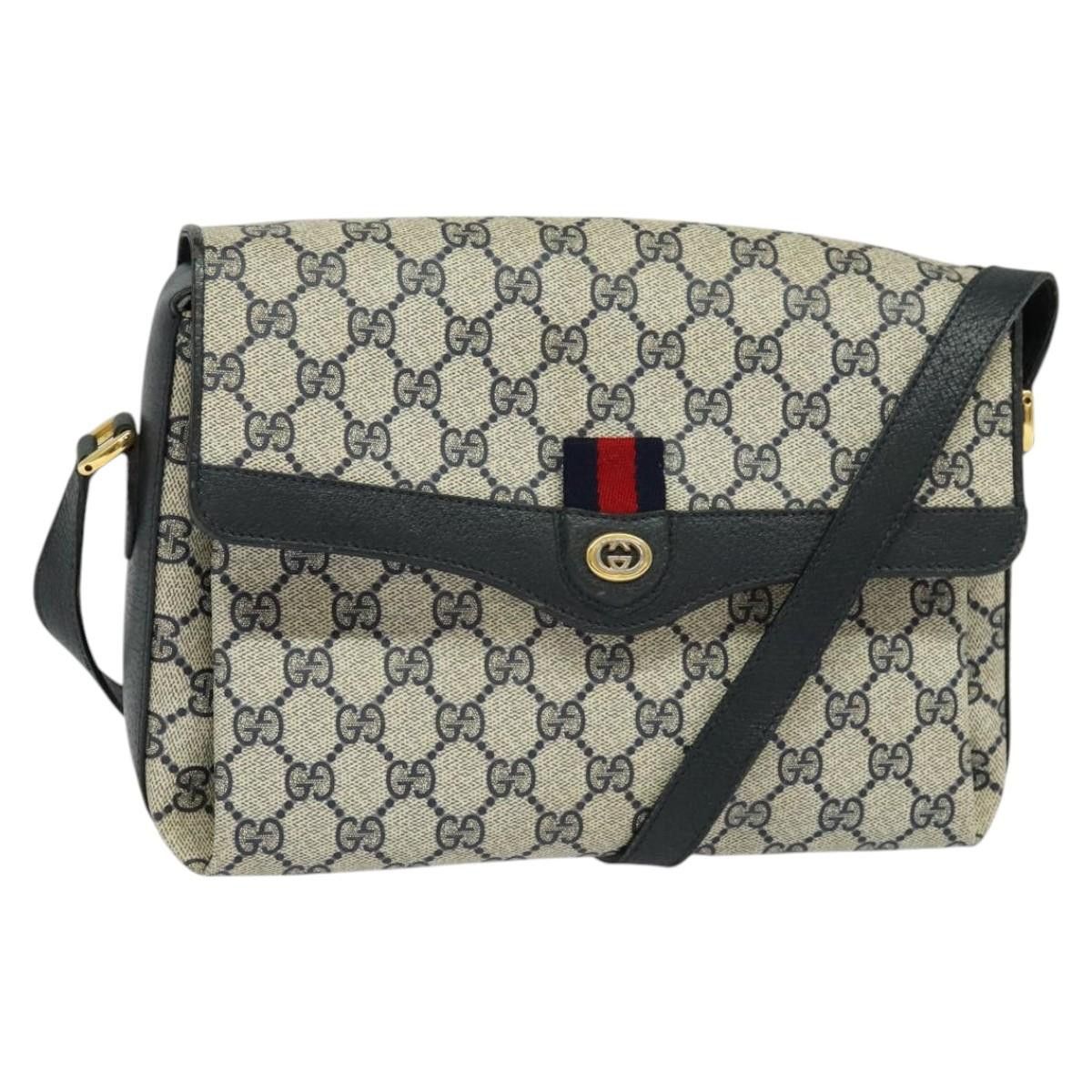 Gucci GUCCI GG Supreme Sherry Line Shoulder Bag Pvc Navy Gold 904 Size ONE SIZE - 1 Thumbnail