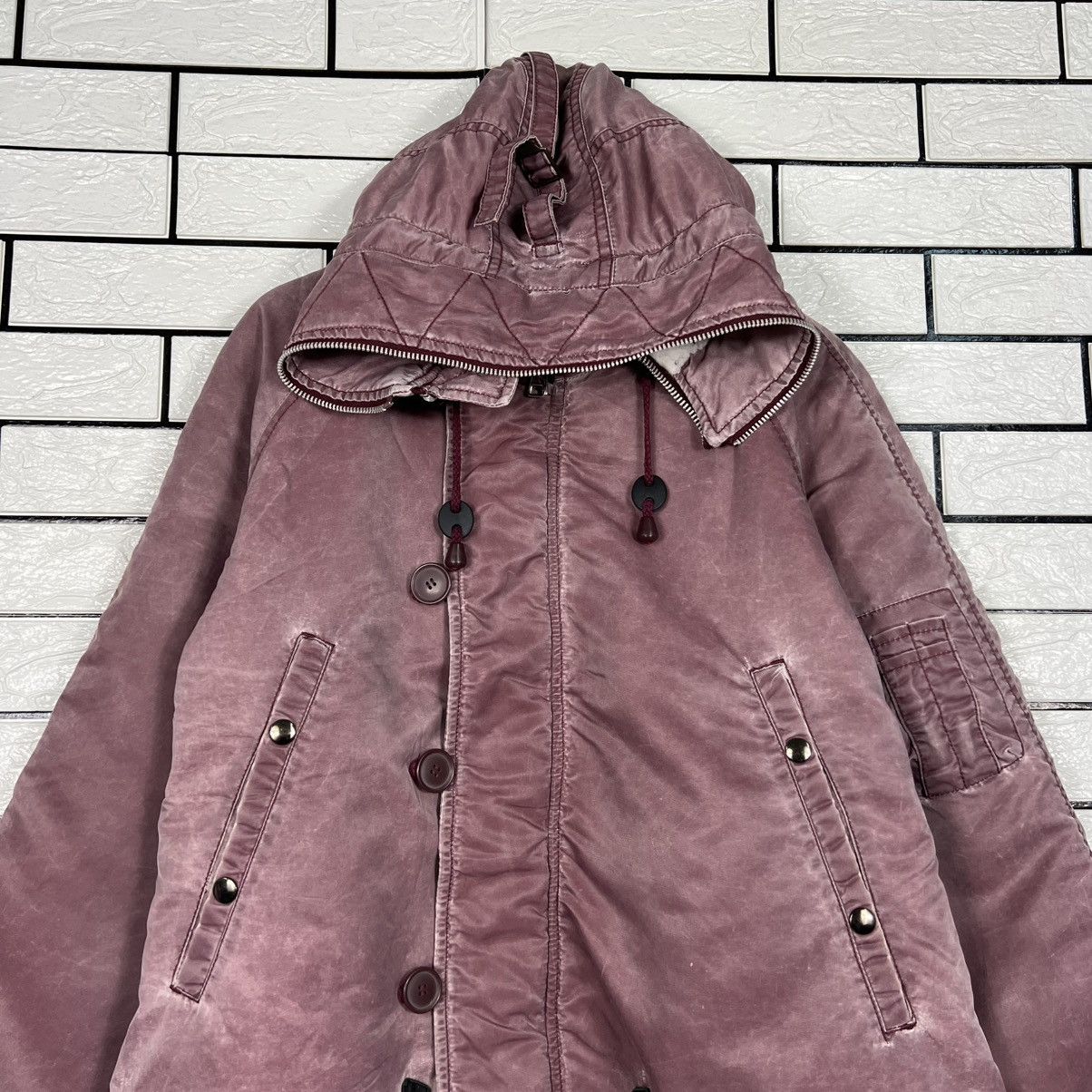 Vintage PARACHUTING Maroon Parka Fullzip Hooded Jacket #3963-C180 Size US L / EU 52-54 / 3 - 2 Thumbnail