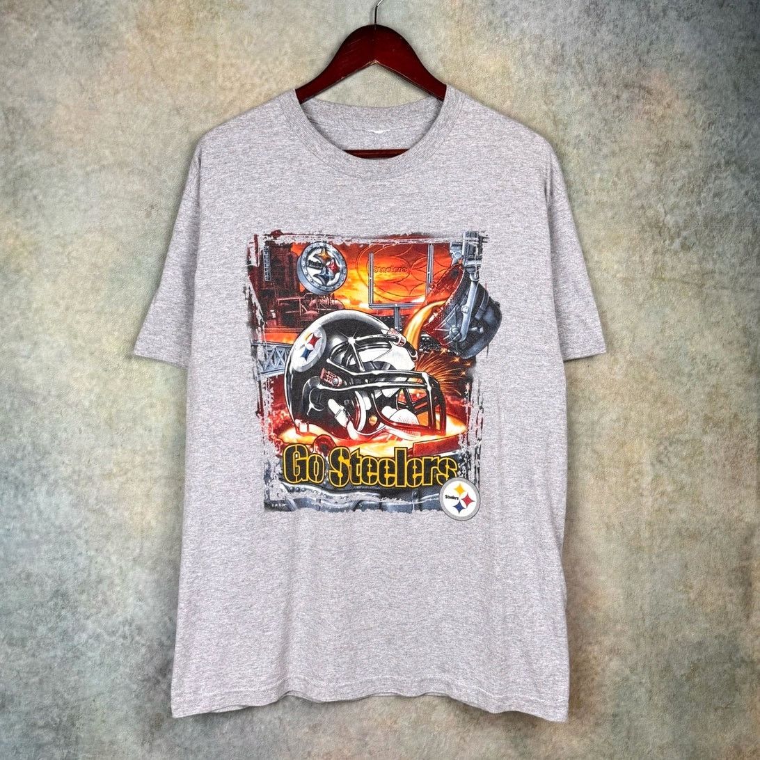 NFL VTG 90s Pittsburgh Steelers Graphic T Shirt Sz L Gray NFL Size US L / EU 52-54 / 3 - 1 Thumbnail