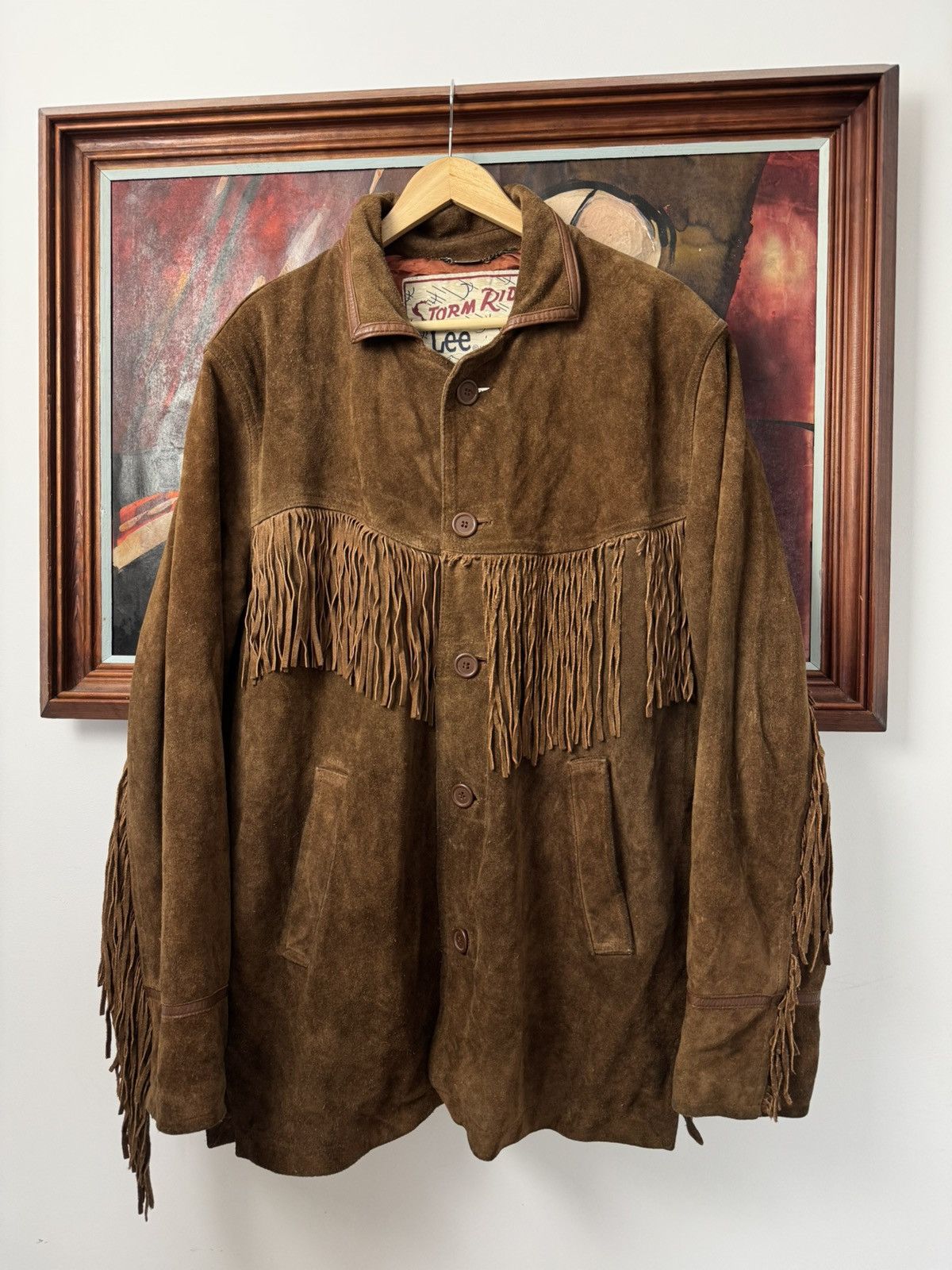 Lee Lee Storm Rider 80s Vintage Suede Fringe Leather Jacket Rare Size US M / EU 48-50 / 2 - 1 Thumbnail