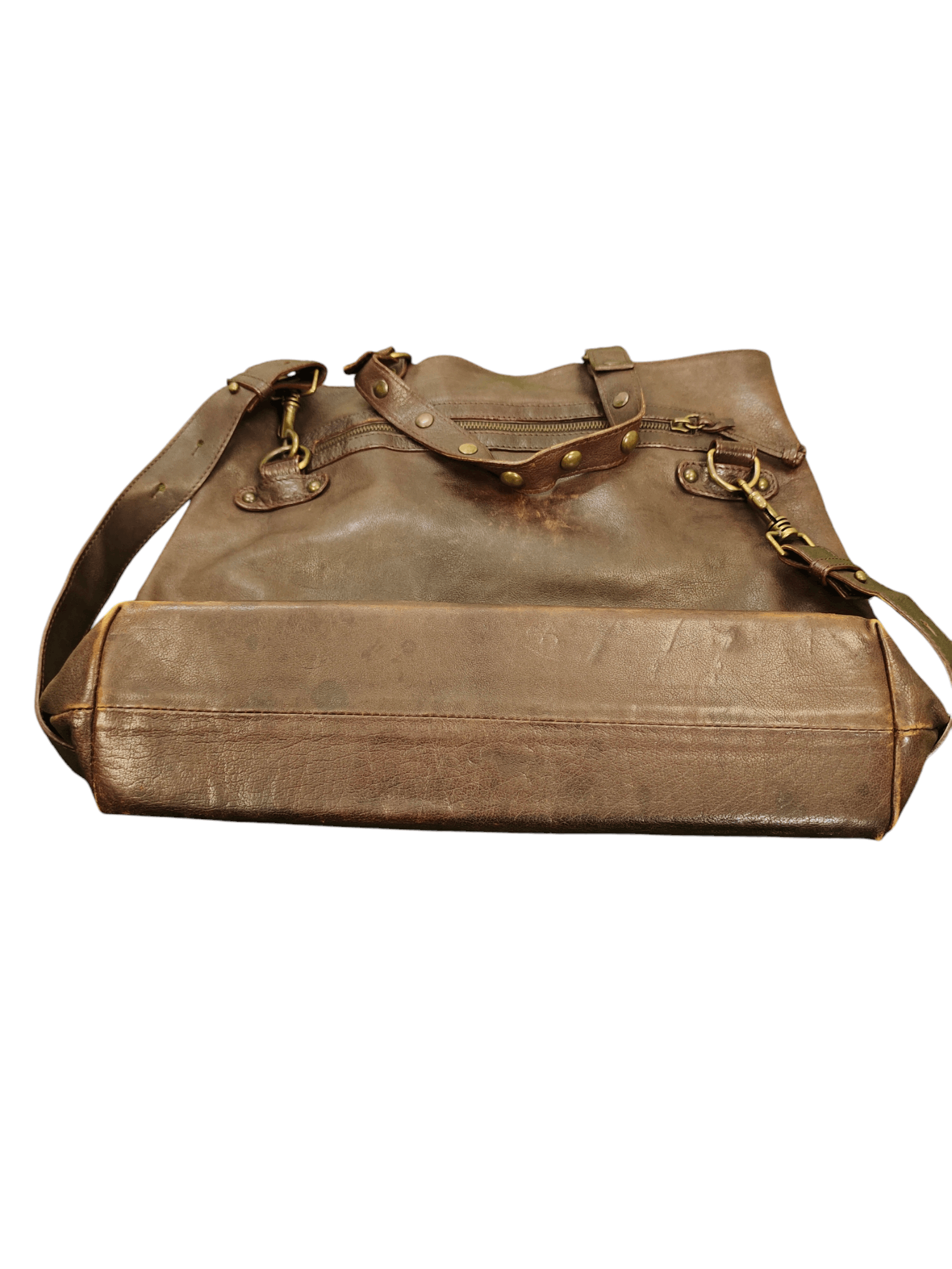 Leather Vintage Via Repubblica Italy Patina Full Leather 2 Way Bag Size ONE SIZE - 14 Thumbnail