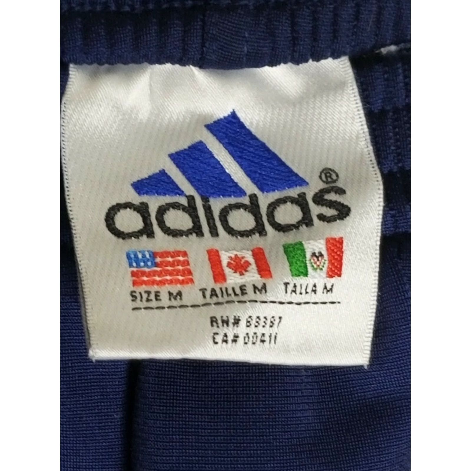 Adidas VINTAGE Adidas Tear Away Pants Mens M 90's Striped Blue Polyester Button Loose Fit Activewear Size US 31 - 3 Thumbnail